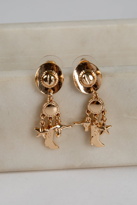 Eliana Gold Western Charm Earrings