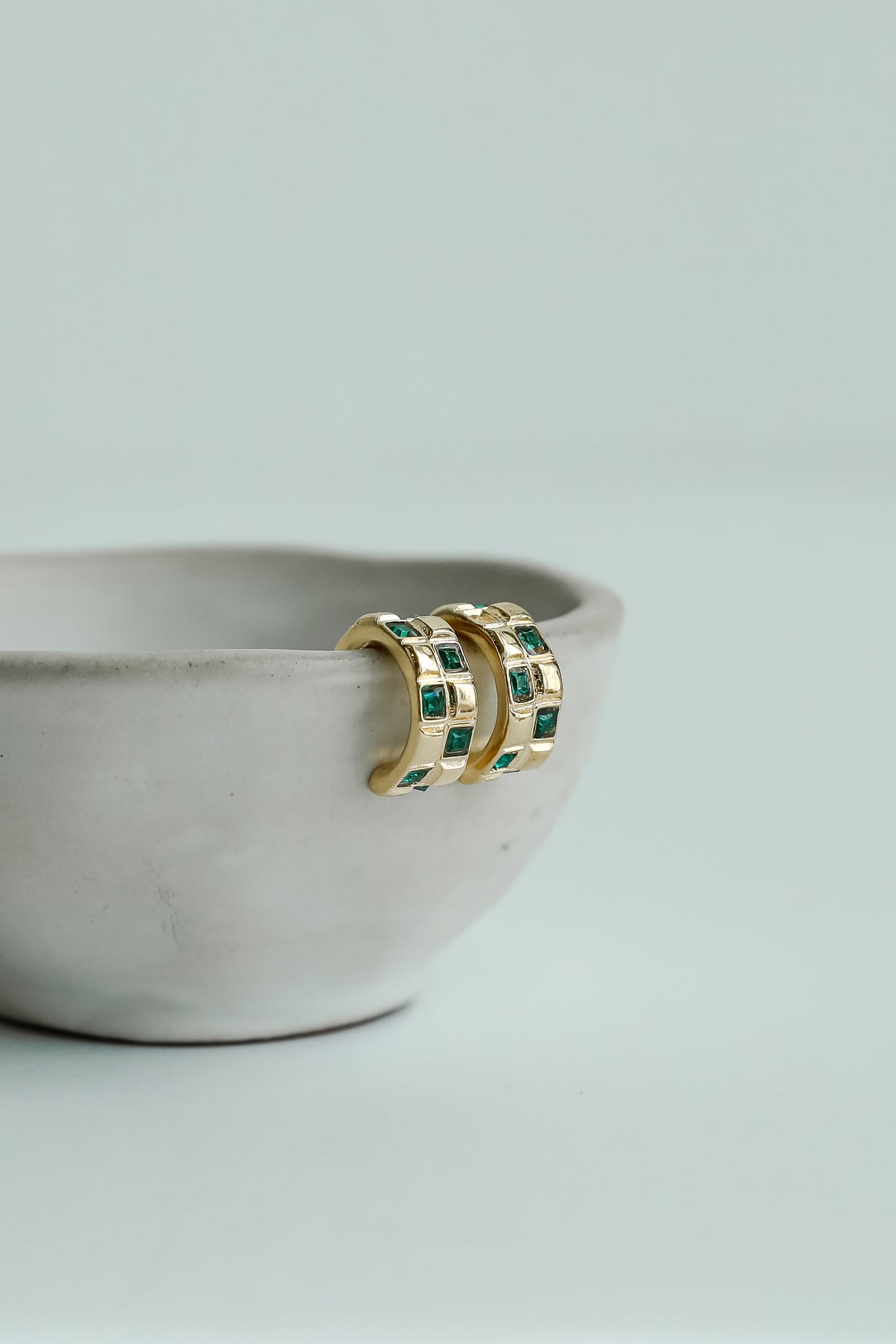 Kaylee Checkered Mini Hoop Earrings