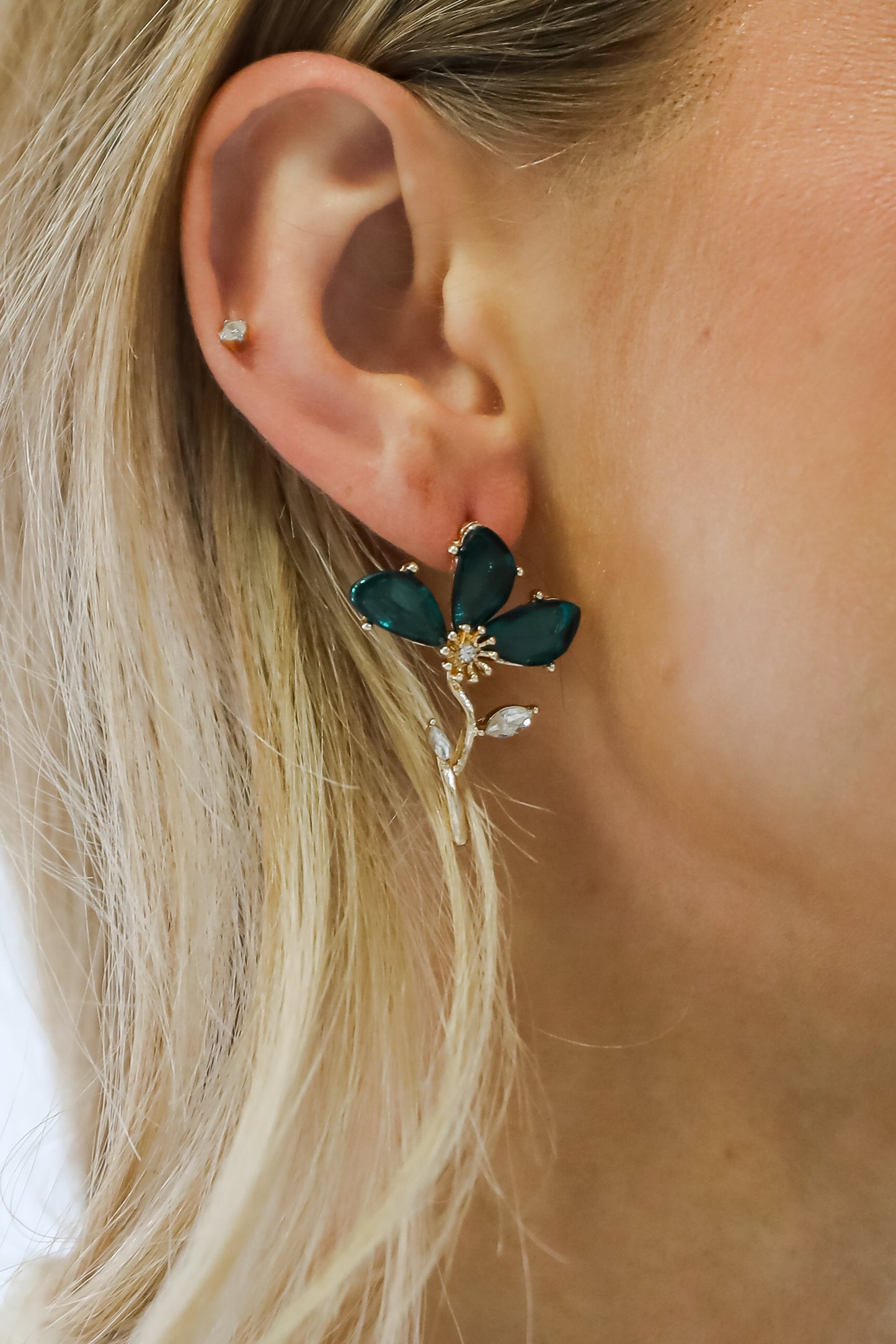 FINAL SALE - Carmen Green Gemstone Flower Earrings
