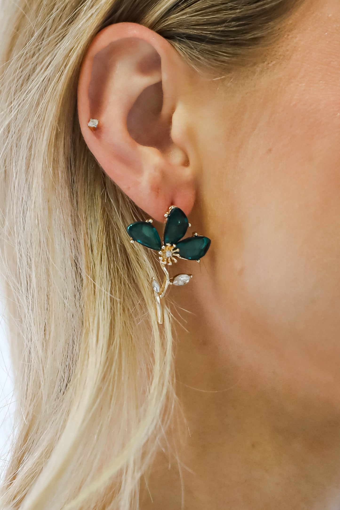 FINAL SALE - Carmen Green Gemstone Flower Earrings