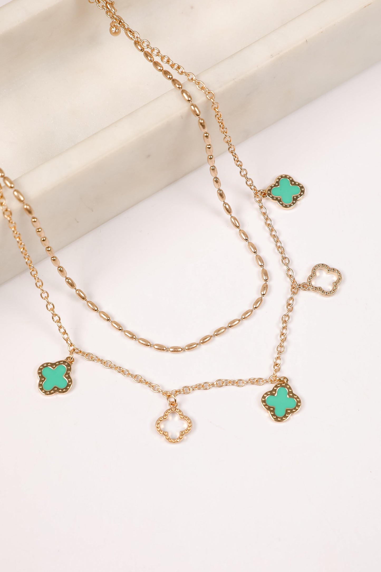 Gianna Quatrefoil Layered Chain Necklace