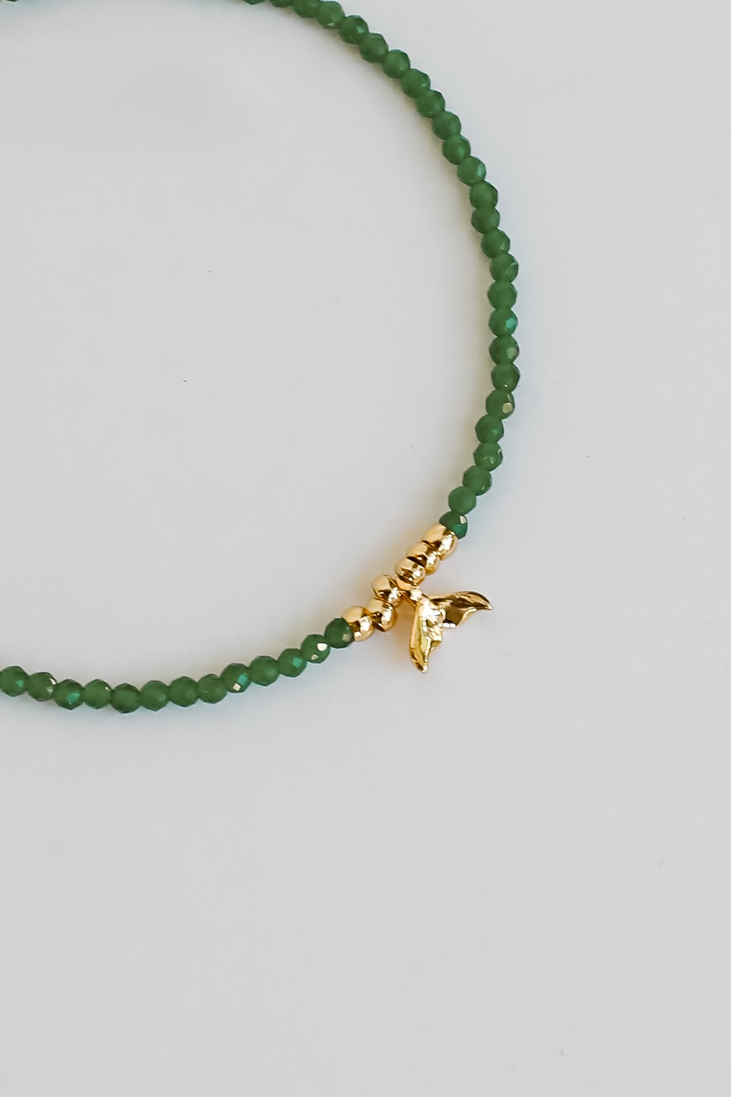 FINAL SALE - Gemma Green Tail Beaded Bracelet