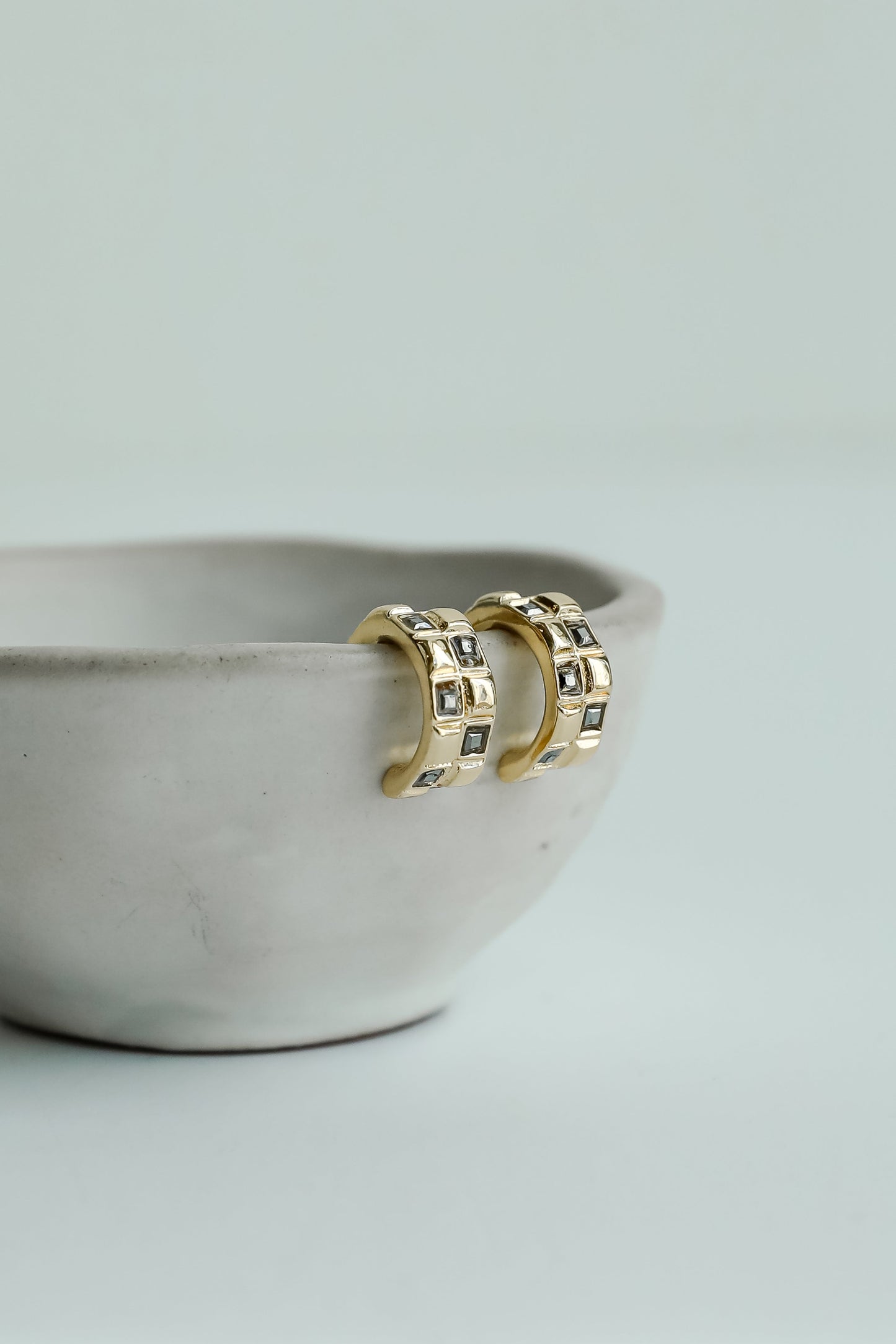 Kaylee Checkered Mini Hoop Earrings