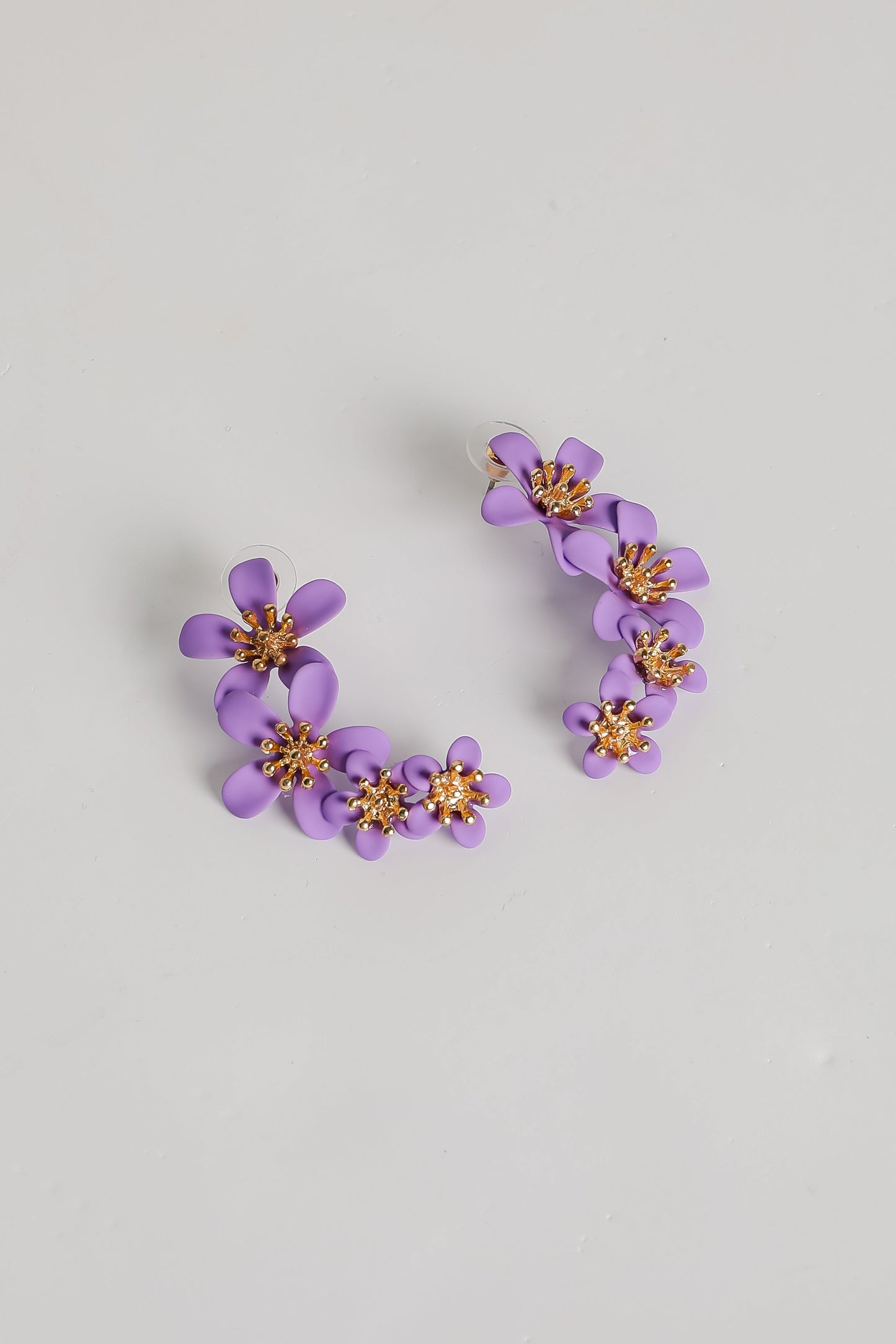 FINAL SALE - Layla Lavender Flower Drop Earrings