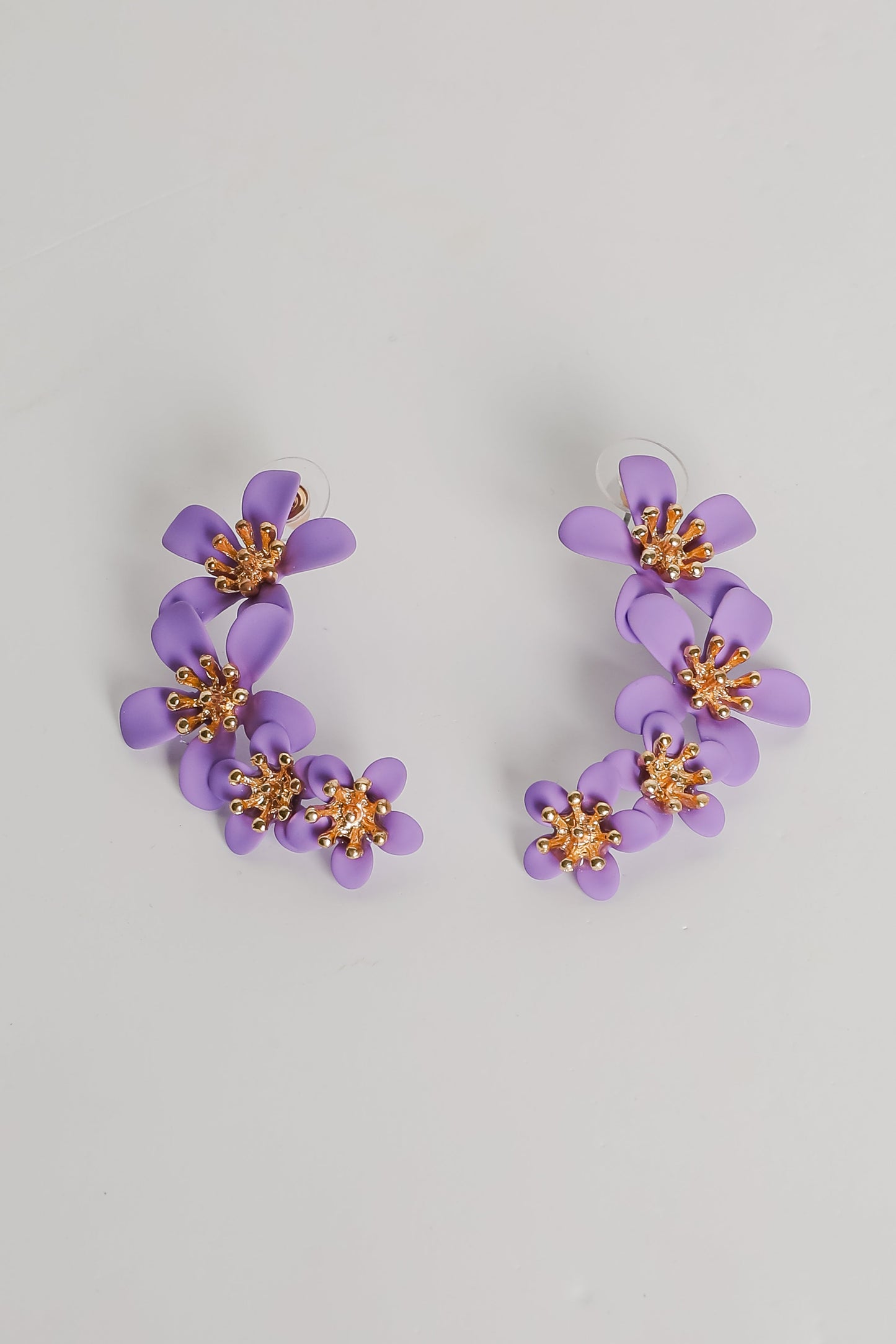 FINAL SALE - Layla Lavender Flower Drop Earrings