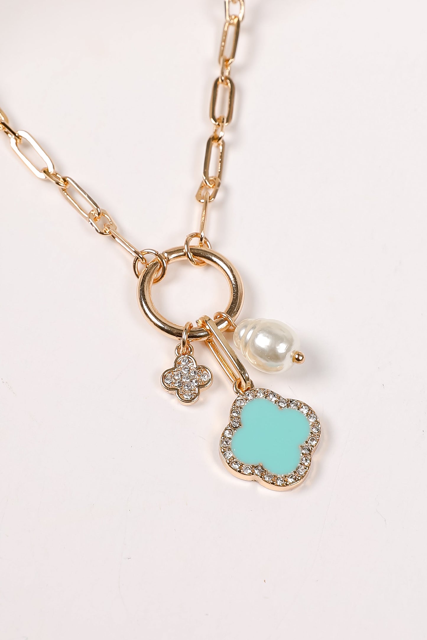 FINAL SALE - Amelia Quatrefoil Charm Necklace
