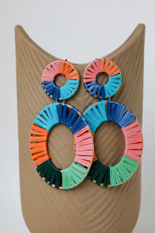 FINAL SALE - Palmer Multi Straw Statement Drop Earrings