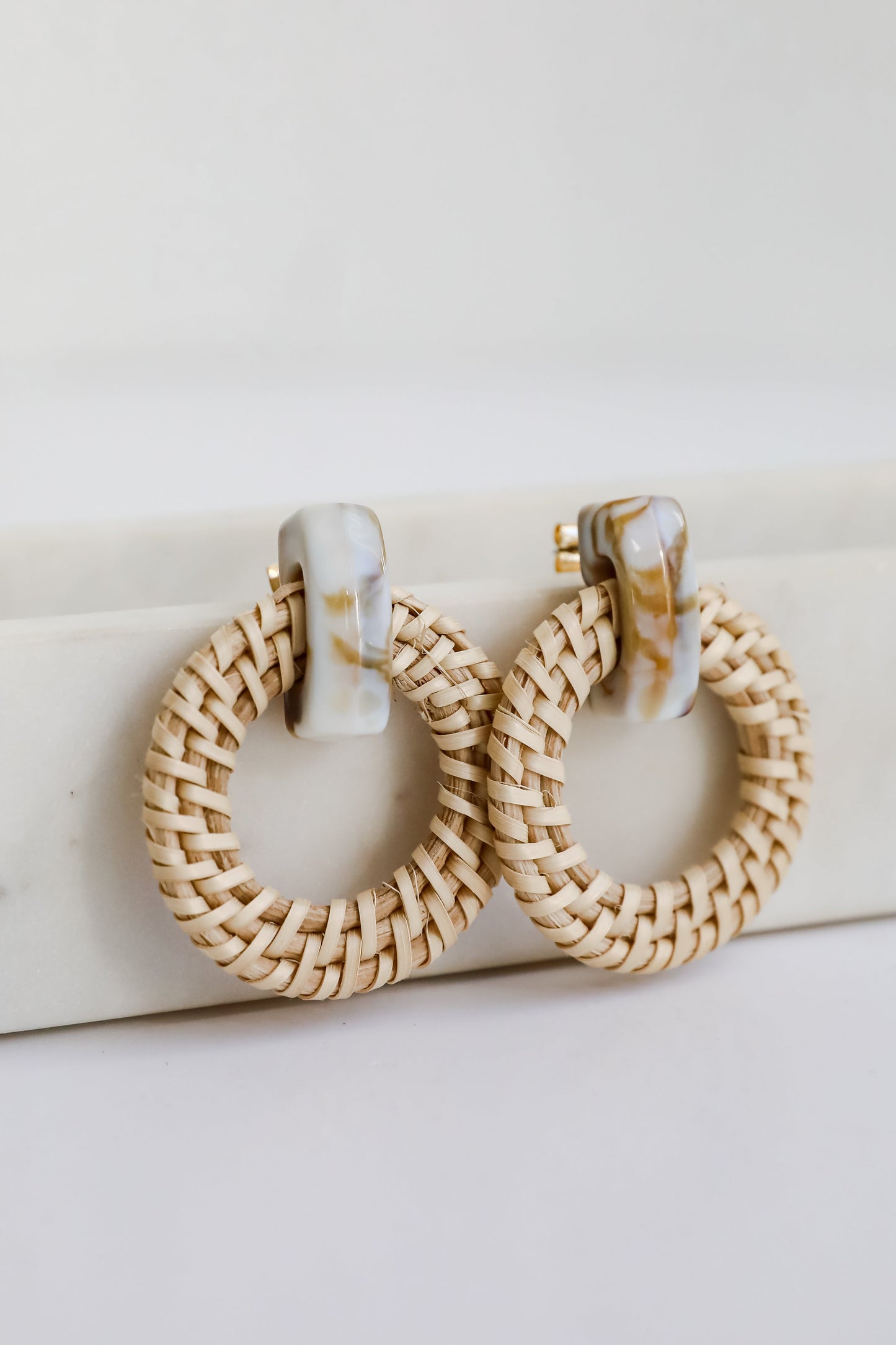 Aspen Natural Straw Statement Earrings