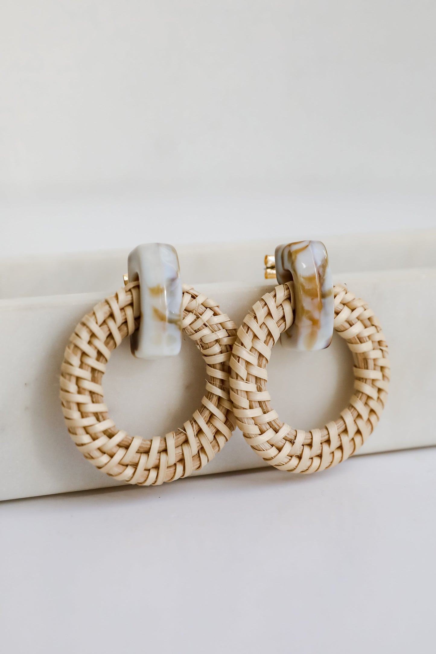 Aspen Natural Straw Statement Earrings