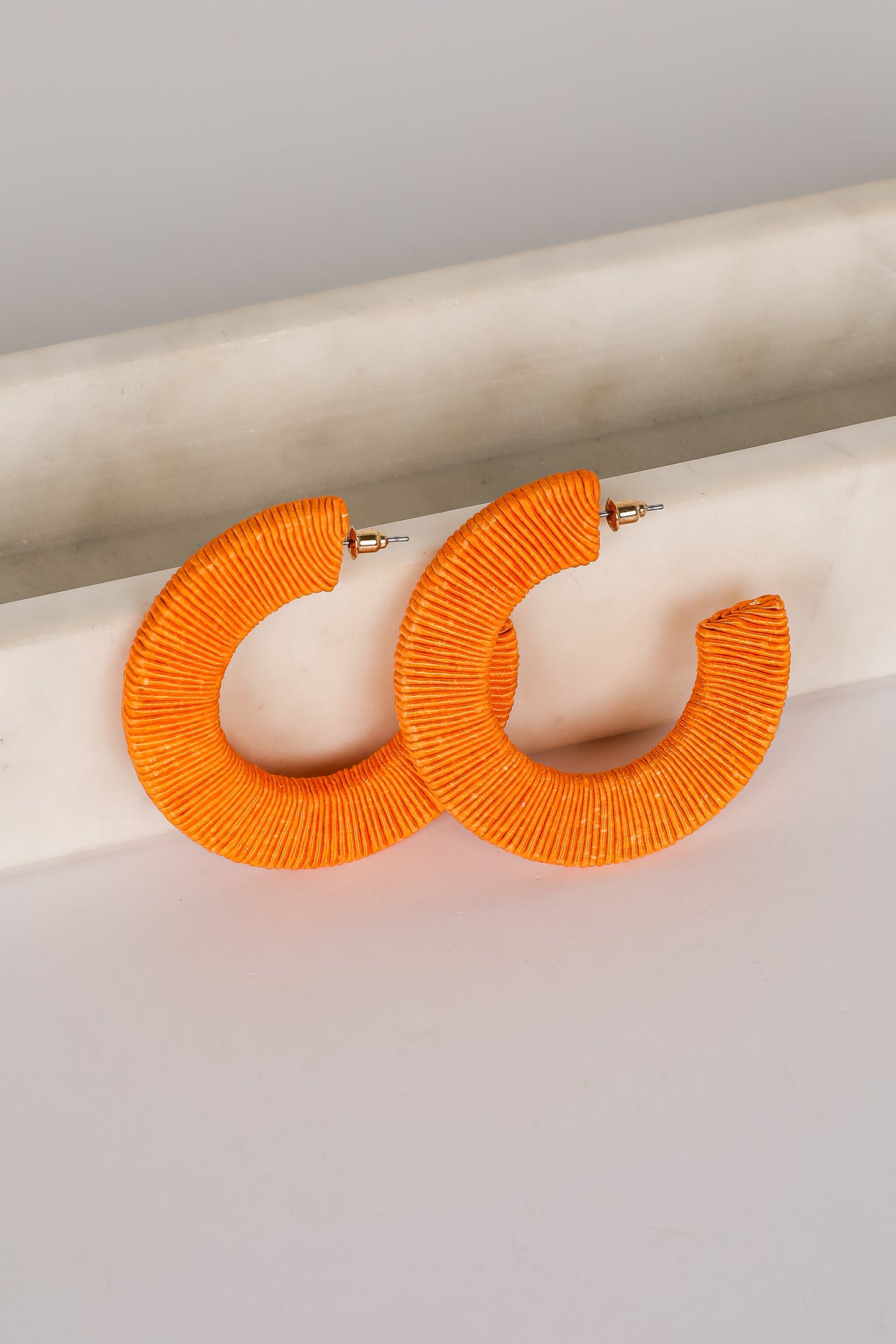 FINAL SALE - Alicia Orange Hoop Earrings