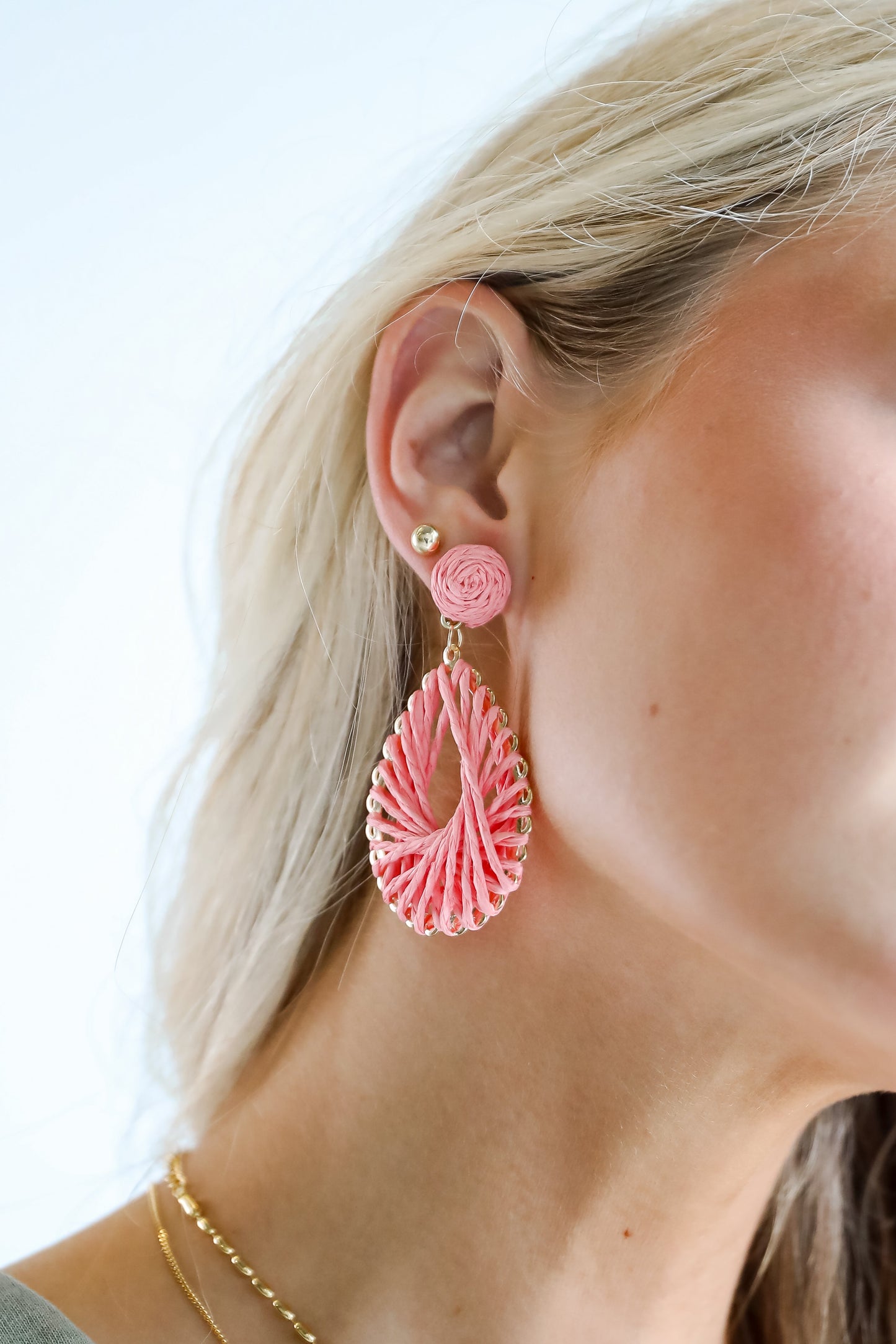 FINAL SALE - Ella Straw Teardrop Earrings