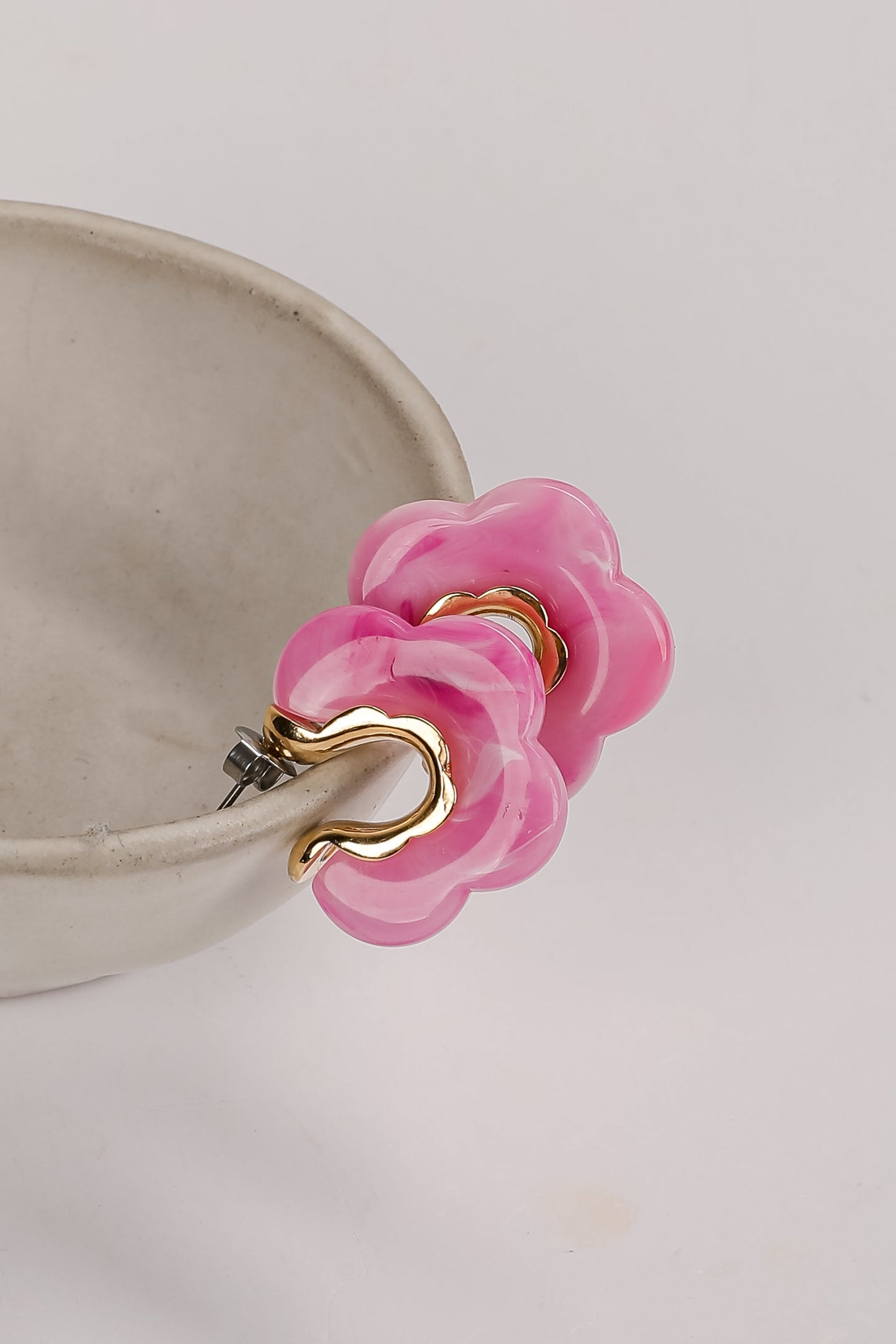 FINAL SALE - Bree Acrylic Flower Hoop Earrings
