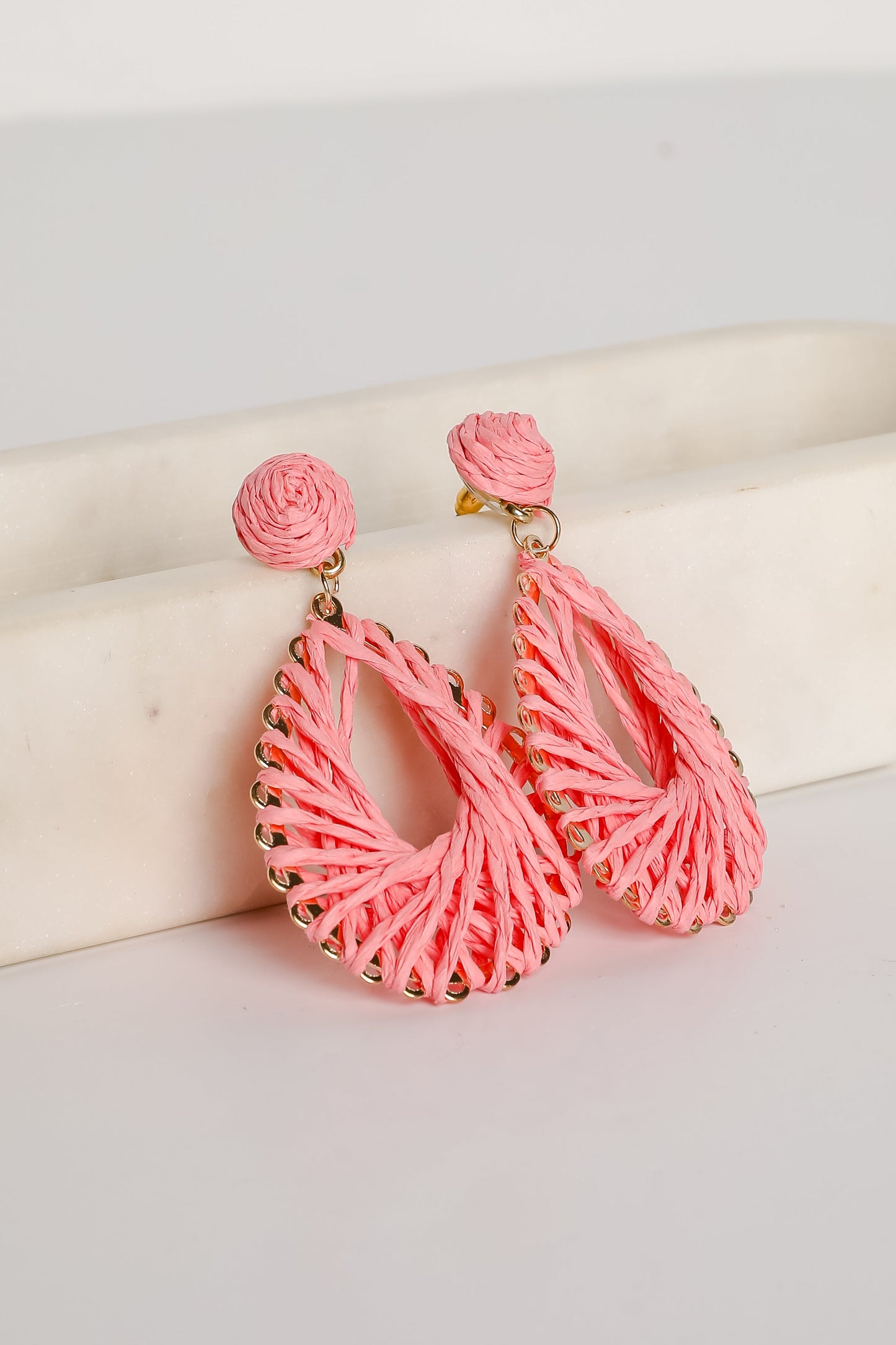 FINAL SALE - Ella Straw Teardrop Earrings