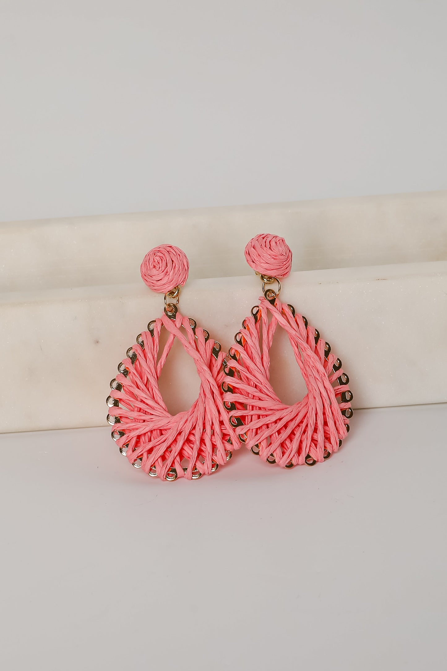 FINAL SALE - Ella Straw Teardrop Earrings