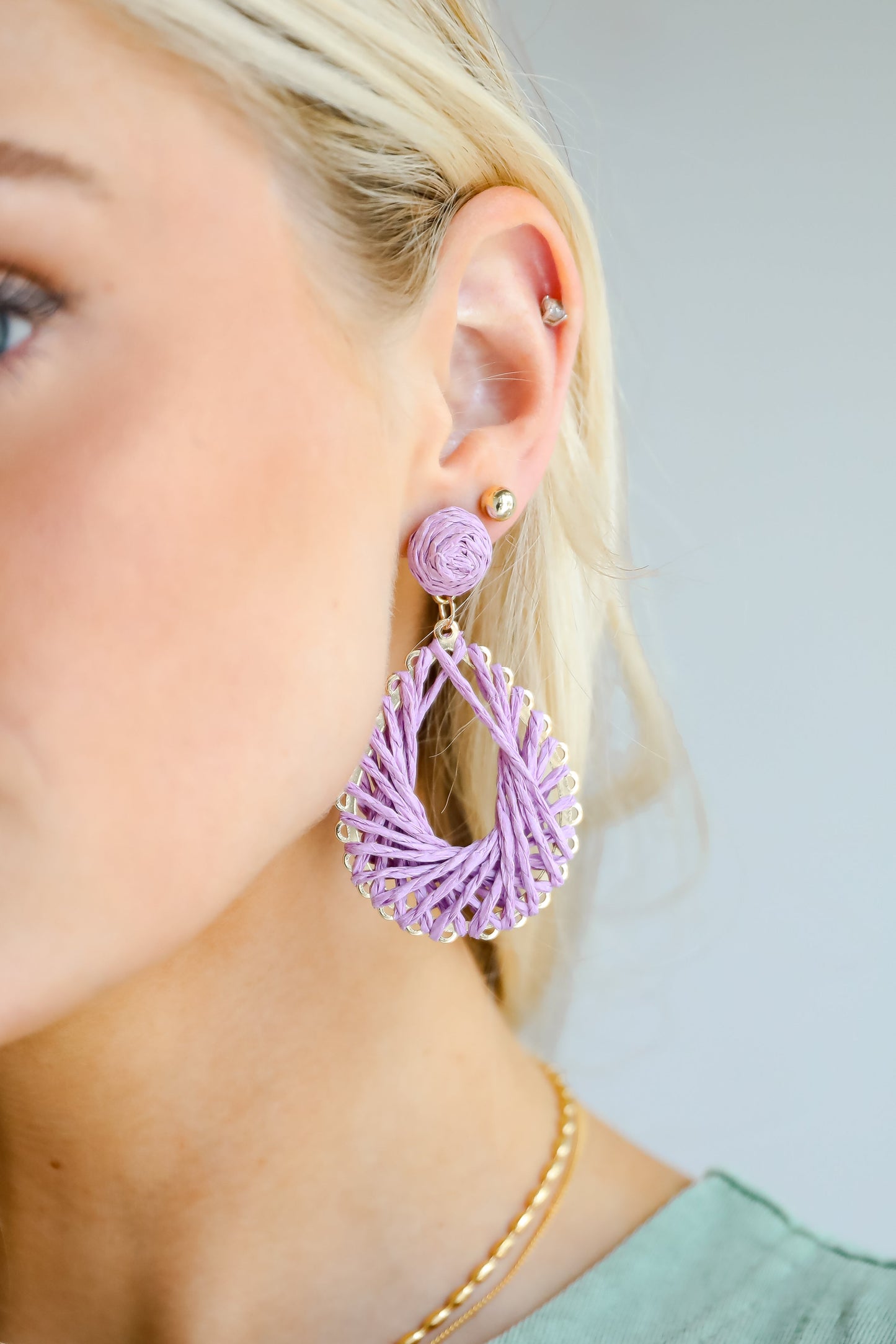 FINAL SALE - Ella Straw Teardrop Earrings