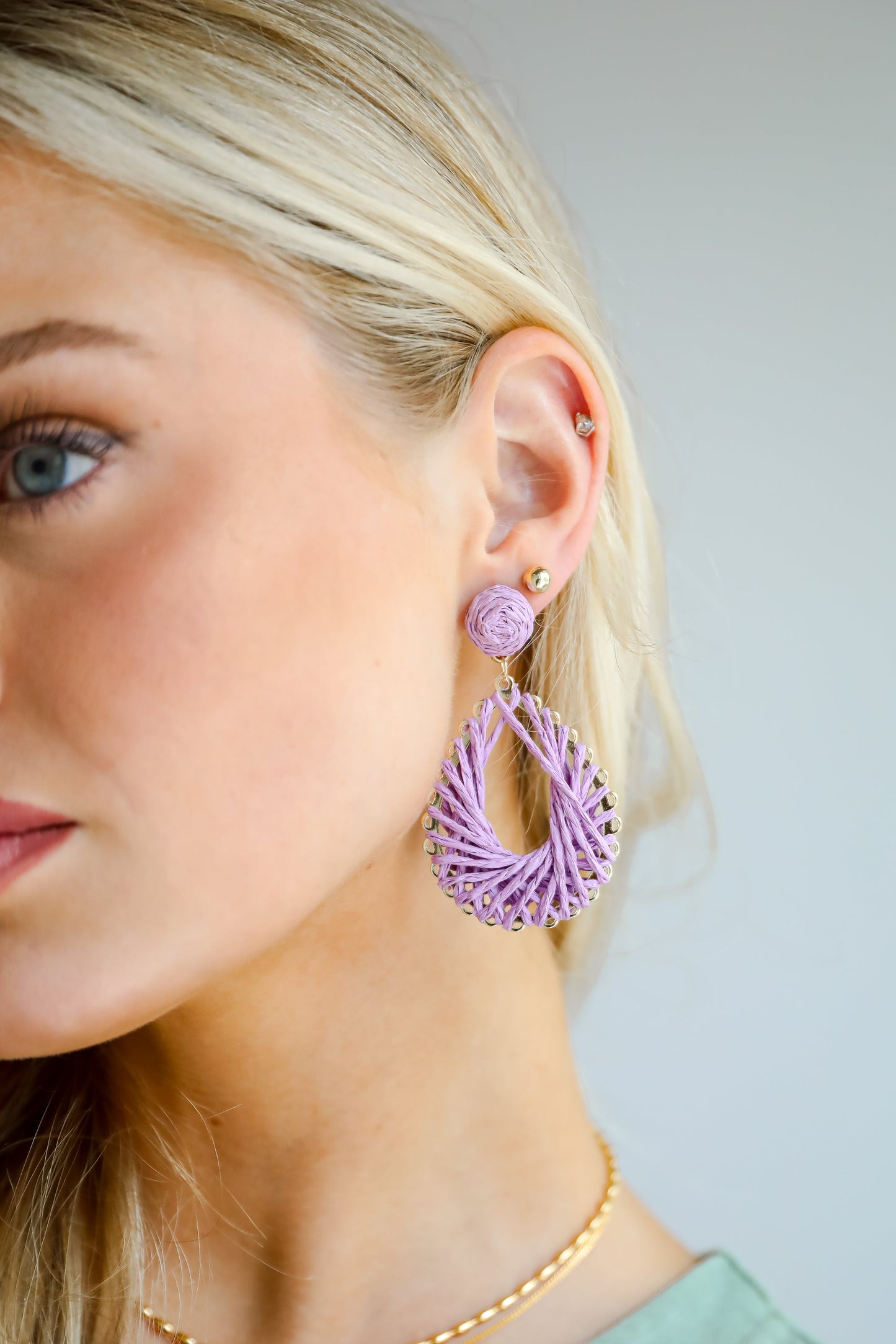 FINAL SALE - Ella Straw Teardrop Earrings