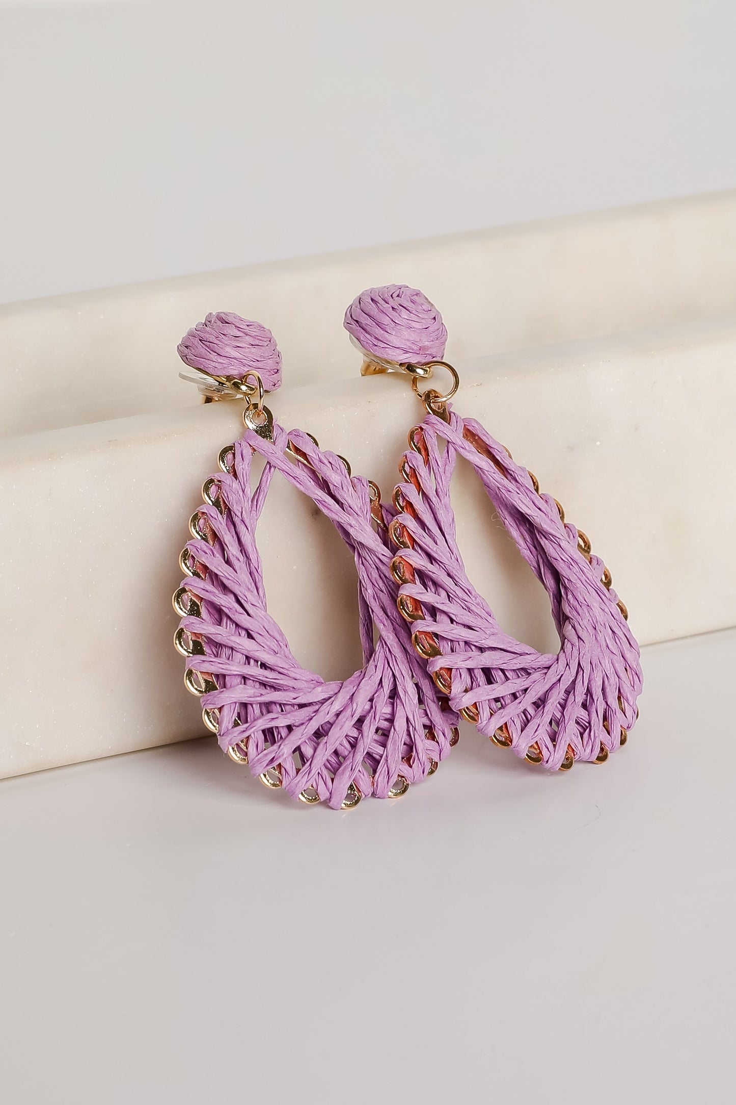 FINAL SALE - Ella Straw Teardrop Earrings