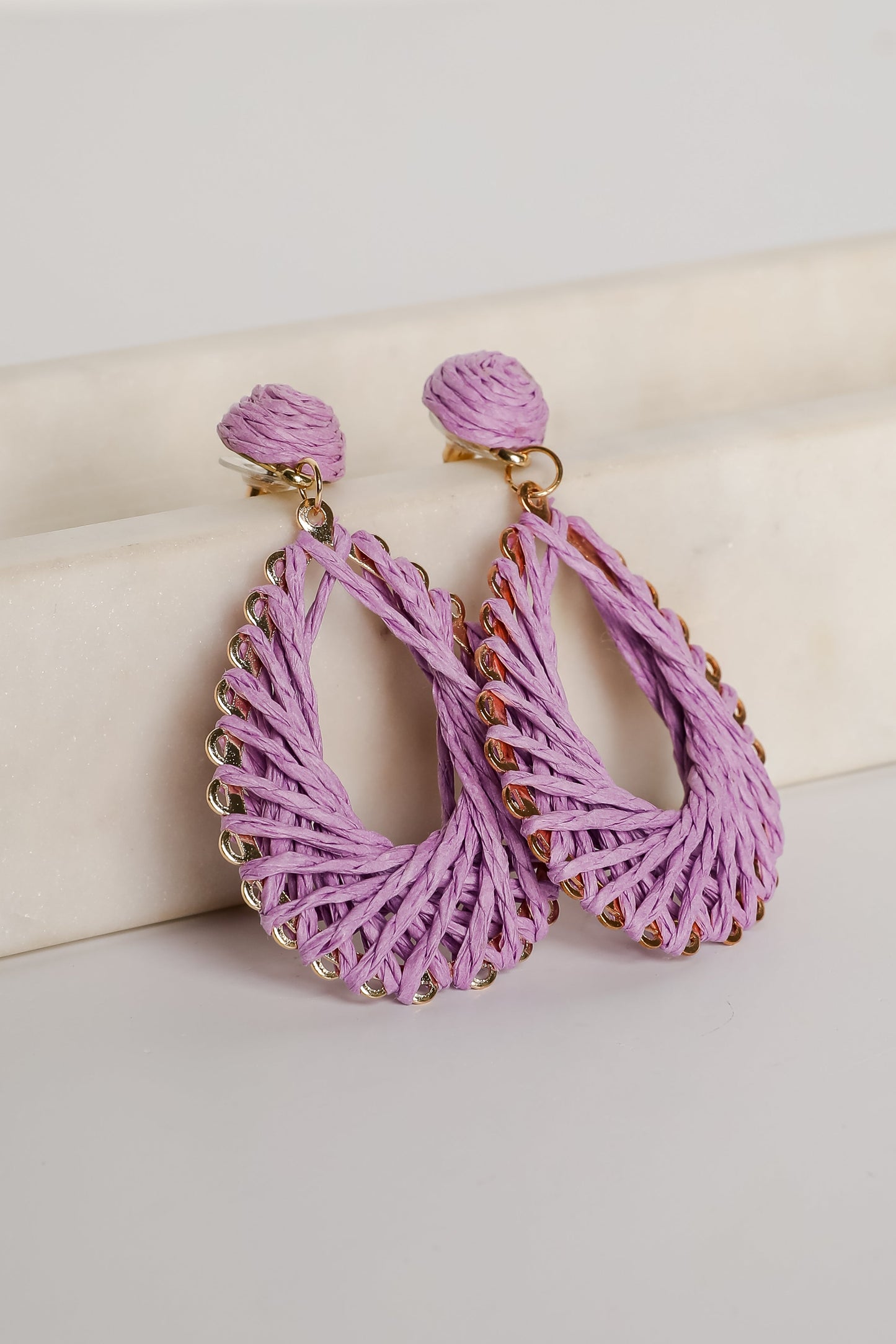 FINAL SALE - Ella Straw Teardrop Earrings