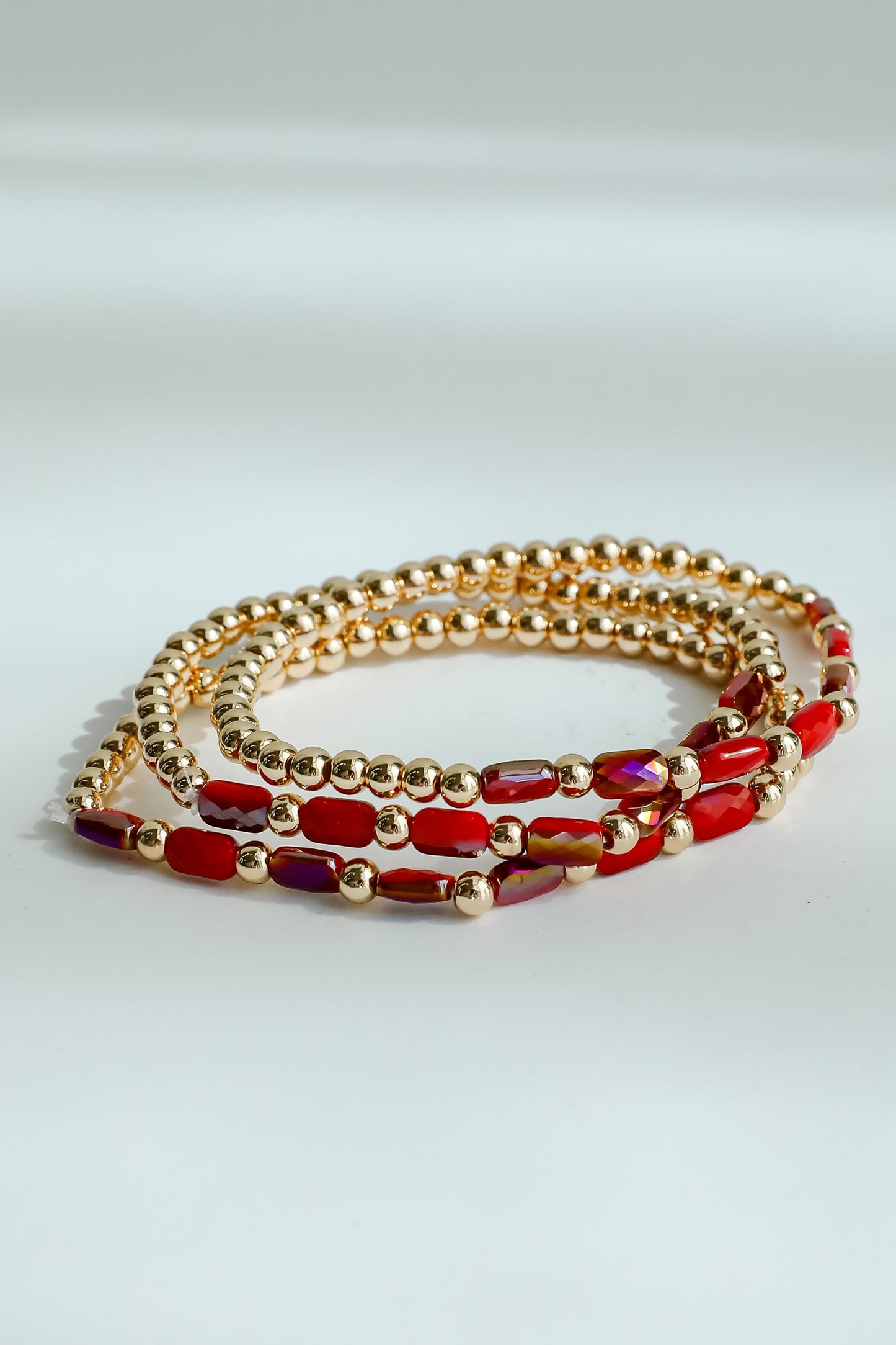 FINAL SALE - Reagan Red Beaded Bracelet Set