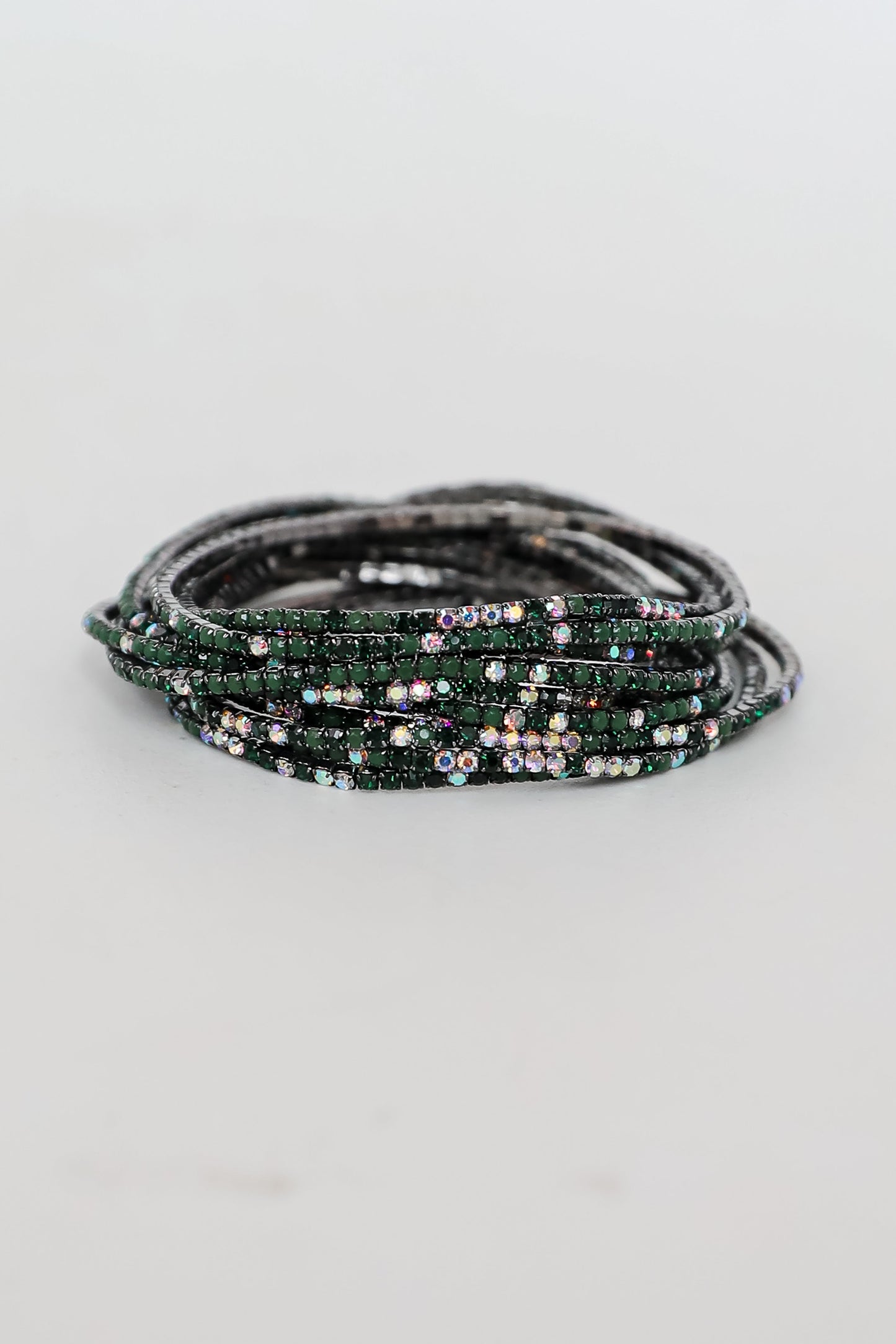 FINAL SALE - Jodie Hunter Green Rhinestone Bracelet Set