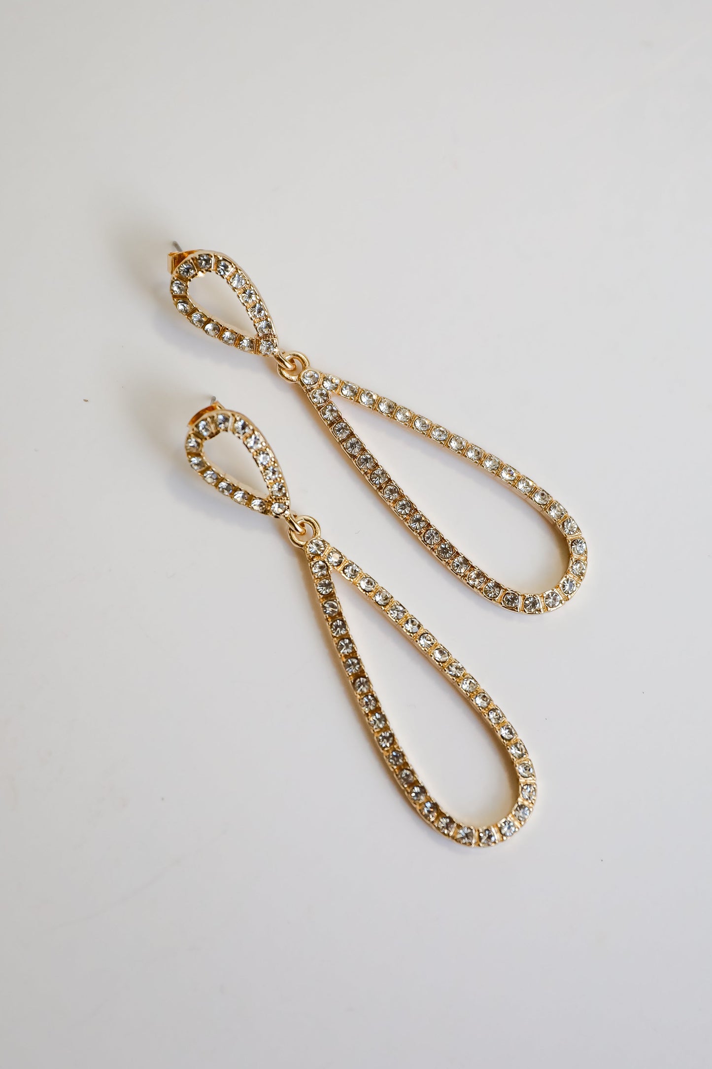 FINAL SALE - Sami Gold Rhinestone Teardrop Earrings