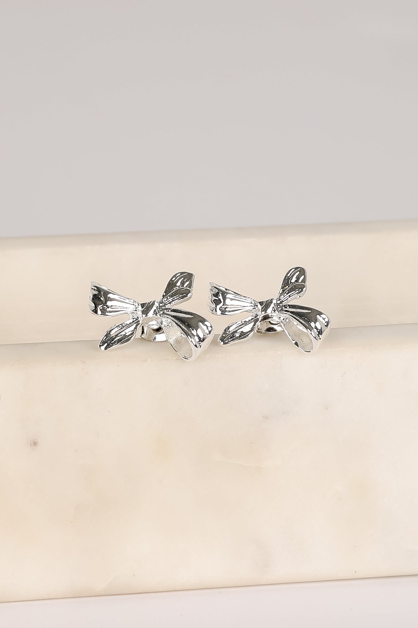 Marlee Silver Bow Earrings