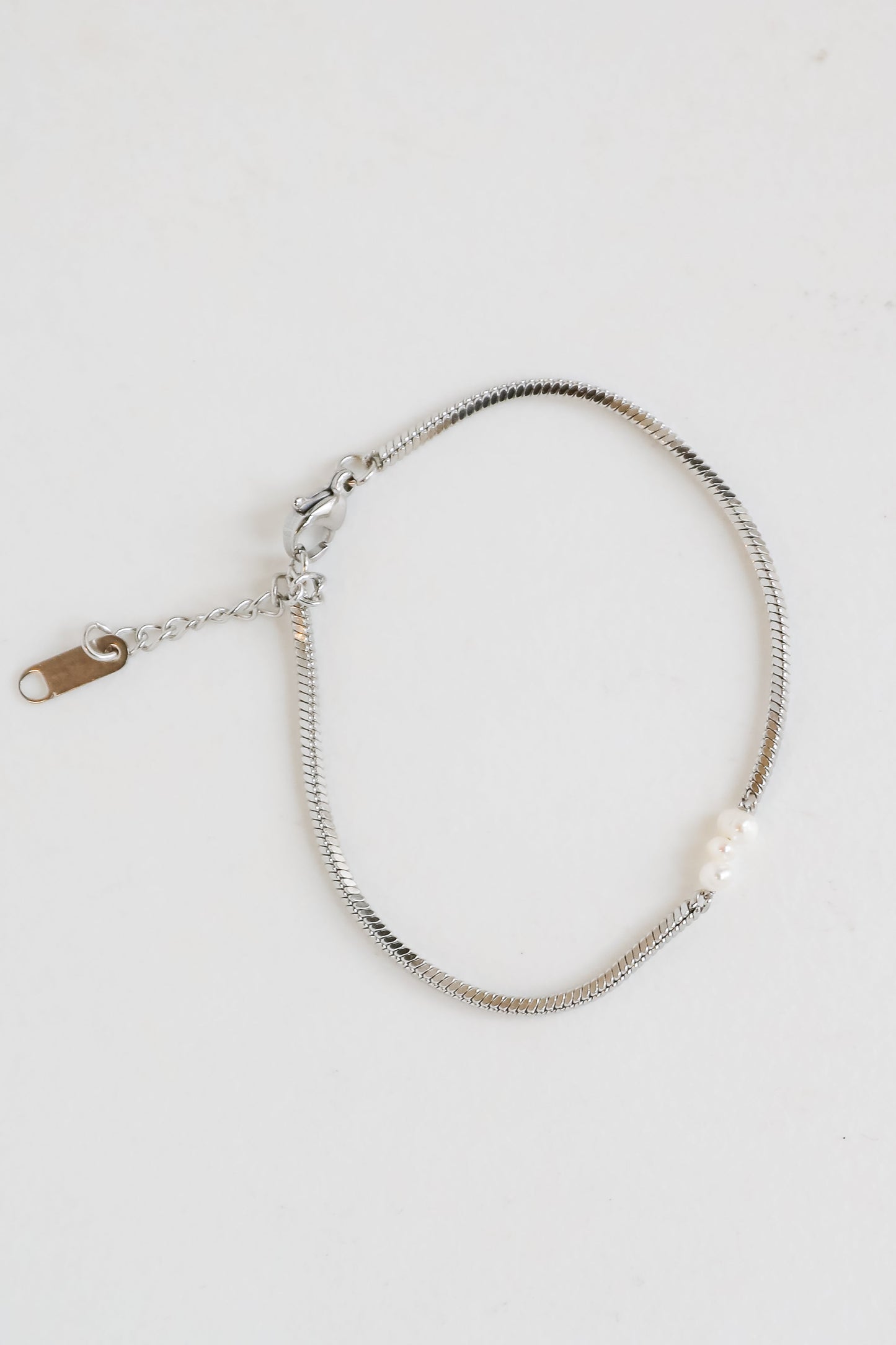 FINAL SALE - Ellie Silver Pearl Charm Bracelet