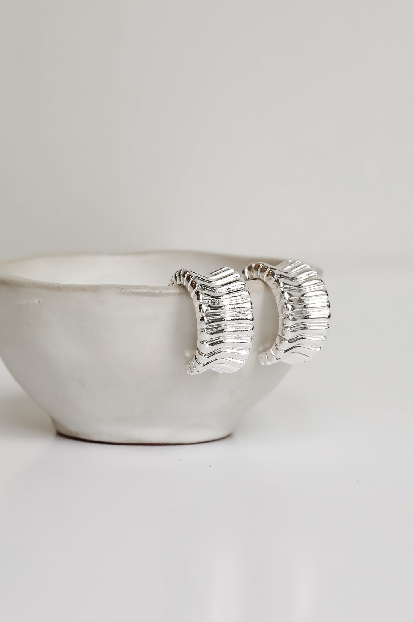 Samantha Textured Hoop Earrings