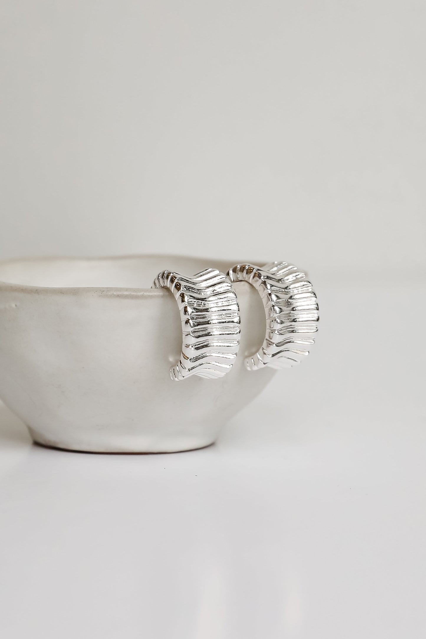 Samantha Textured Hoop Earrings