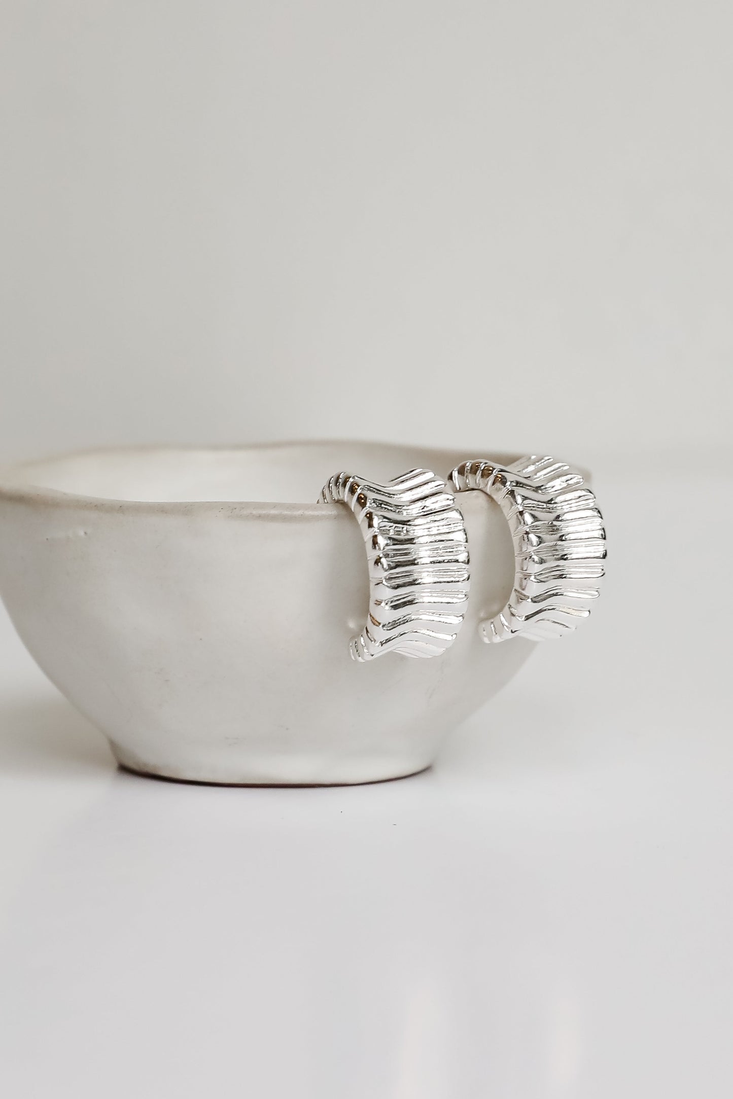 Samantha Textured Hoop Earrings