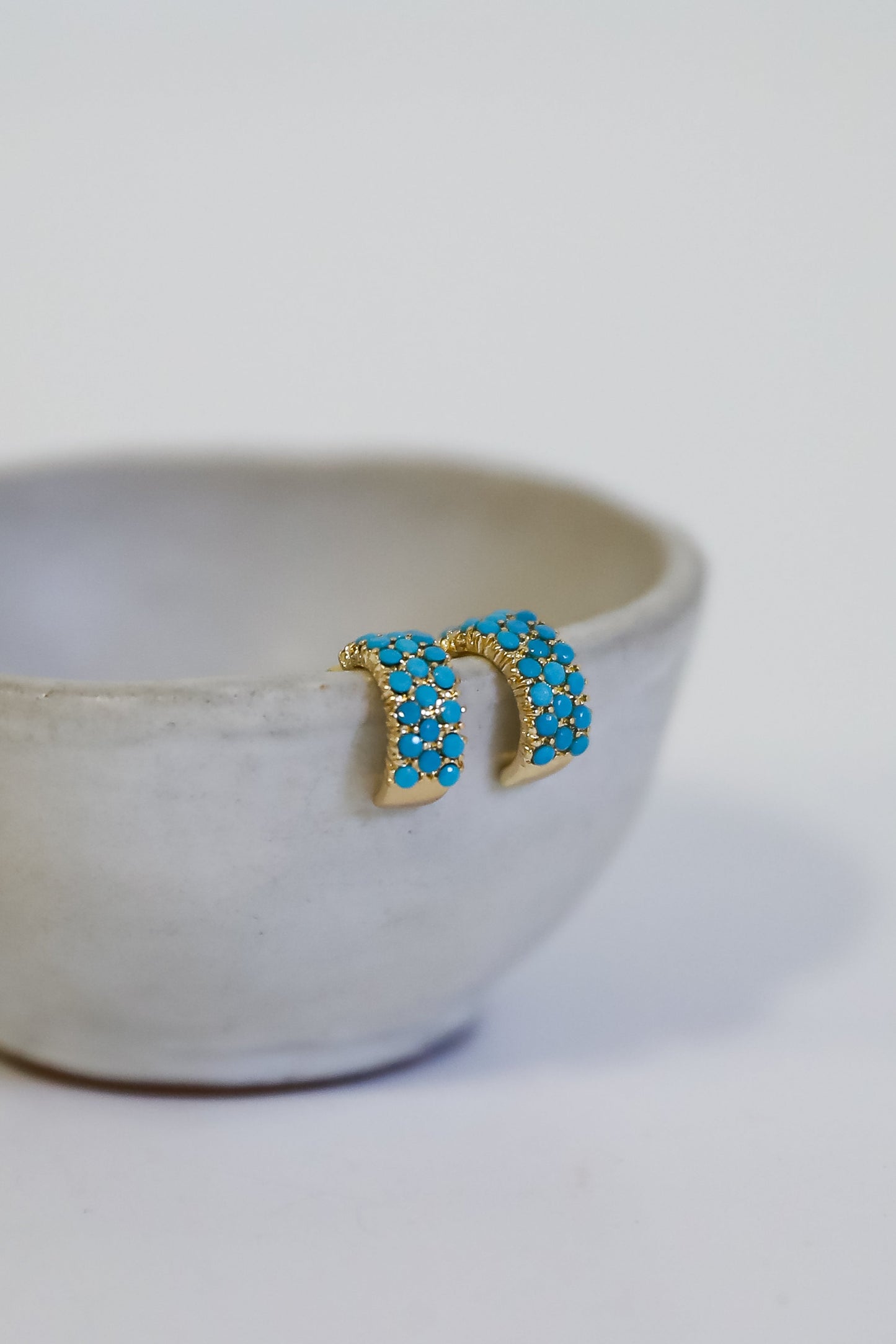 FINAL SALE - Sami Teal Mini Hoop Earrings