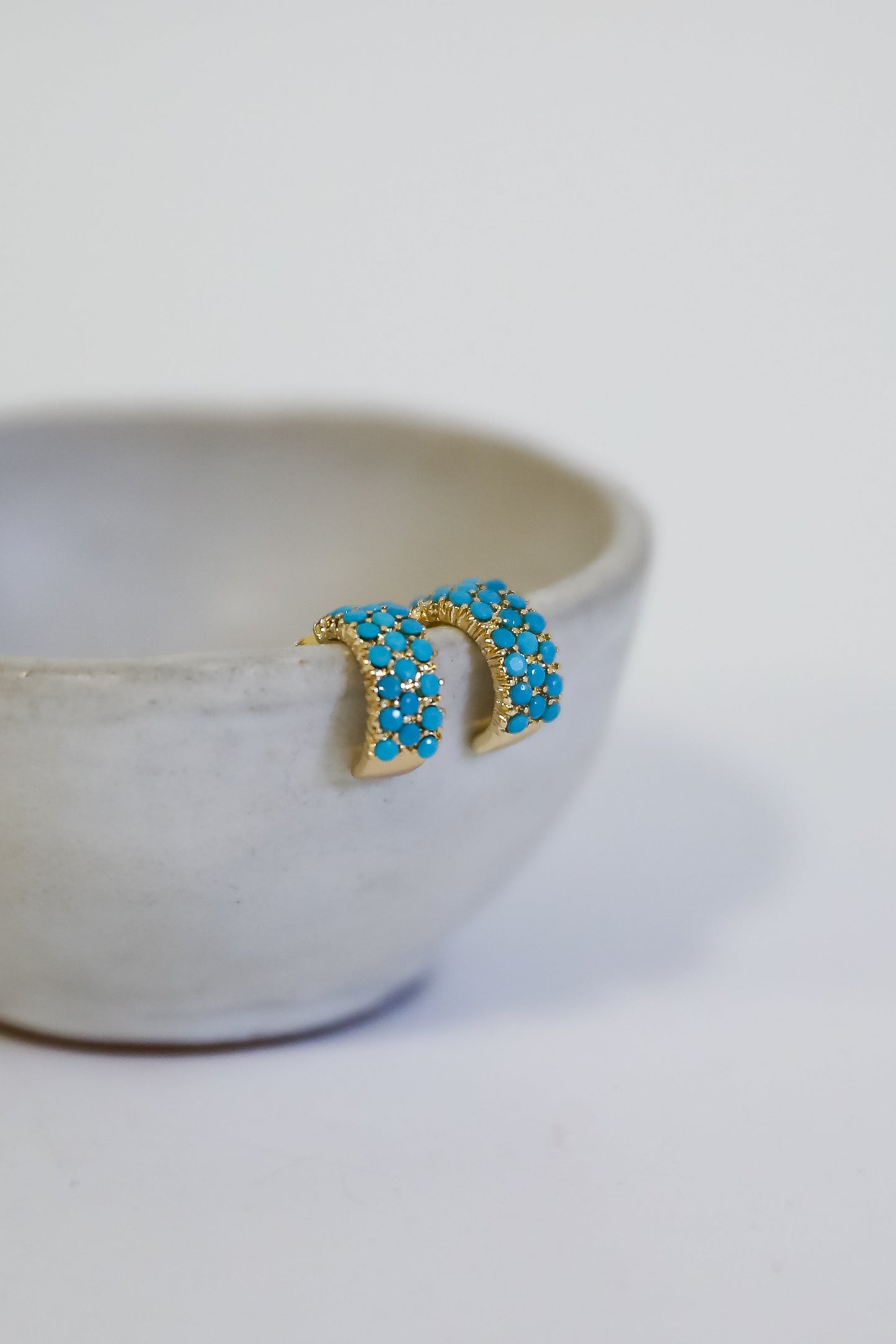 FINAL SALE - Sami Teal Mini Hoop Earrings