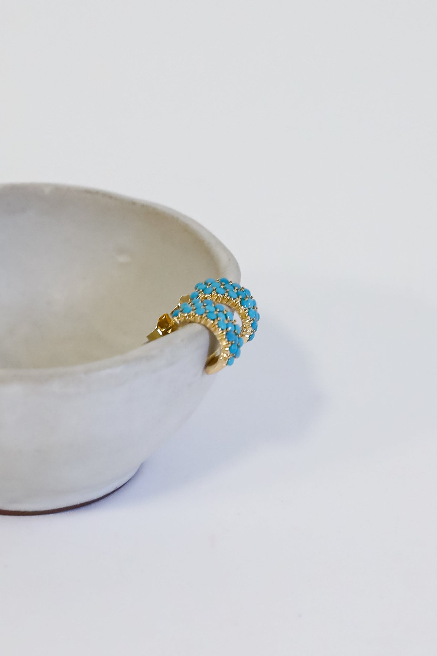 FINAL SALE - Sami Teal Mini Hoop Earrings