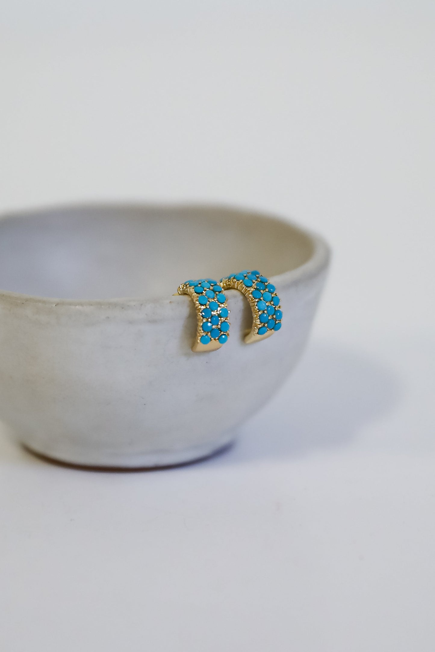 FINAL SALE - Sami Teal Mini Hoop Earrings