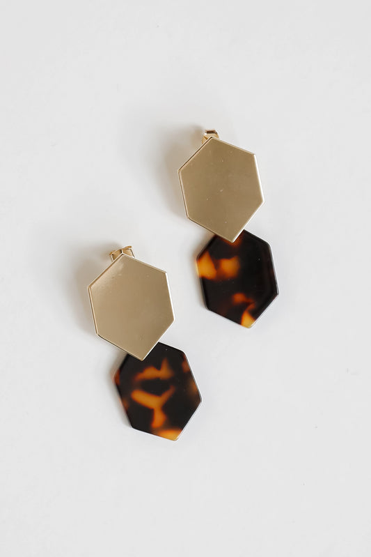 FINAL SALE - Leighton Tortoise Drop Earrings