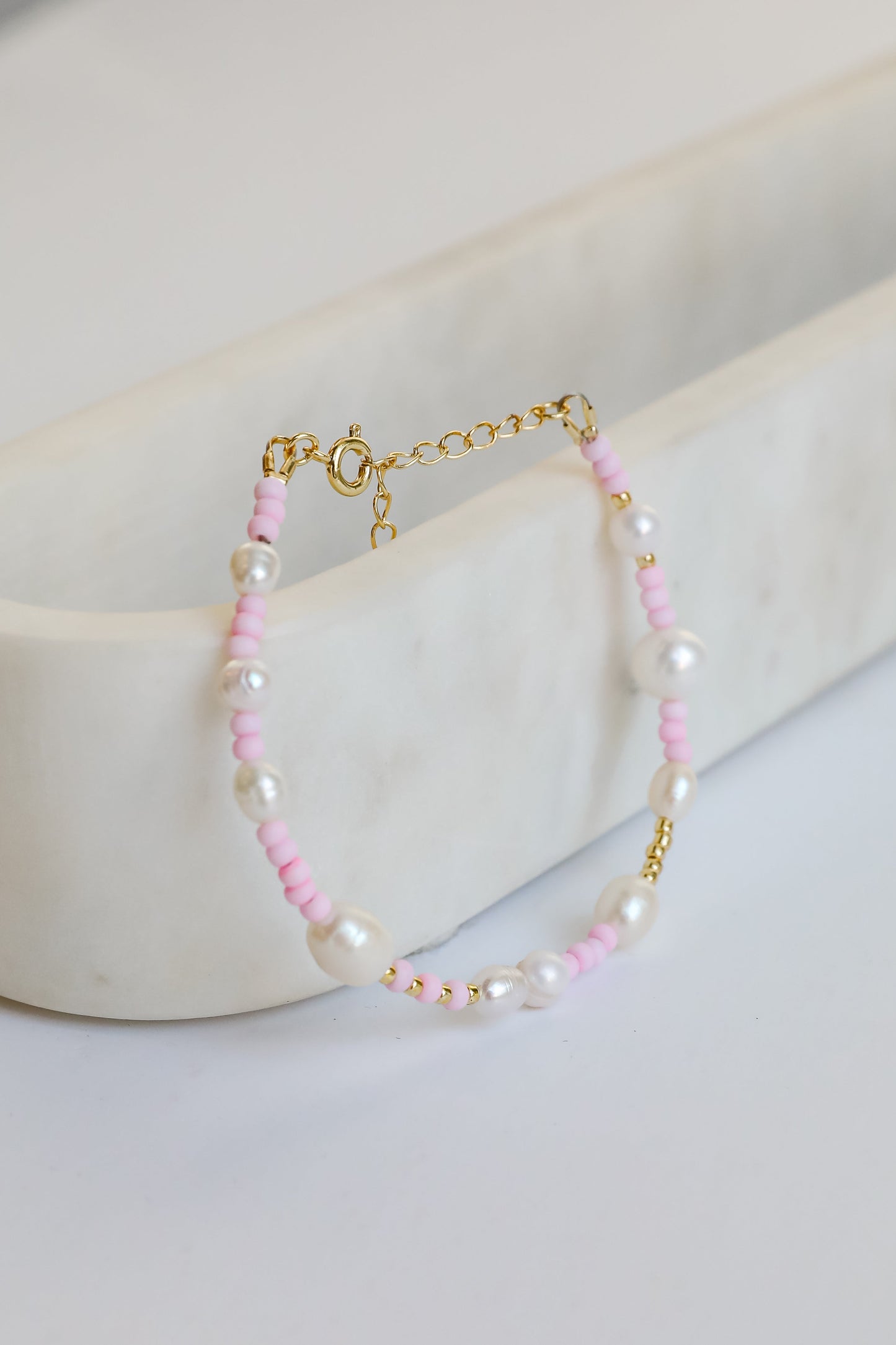 FINAL SALE - Kayla White Beaded Bracelet