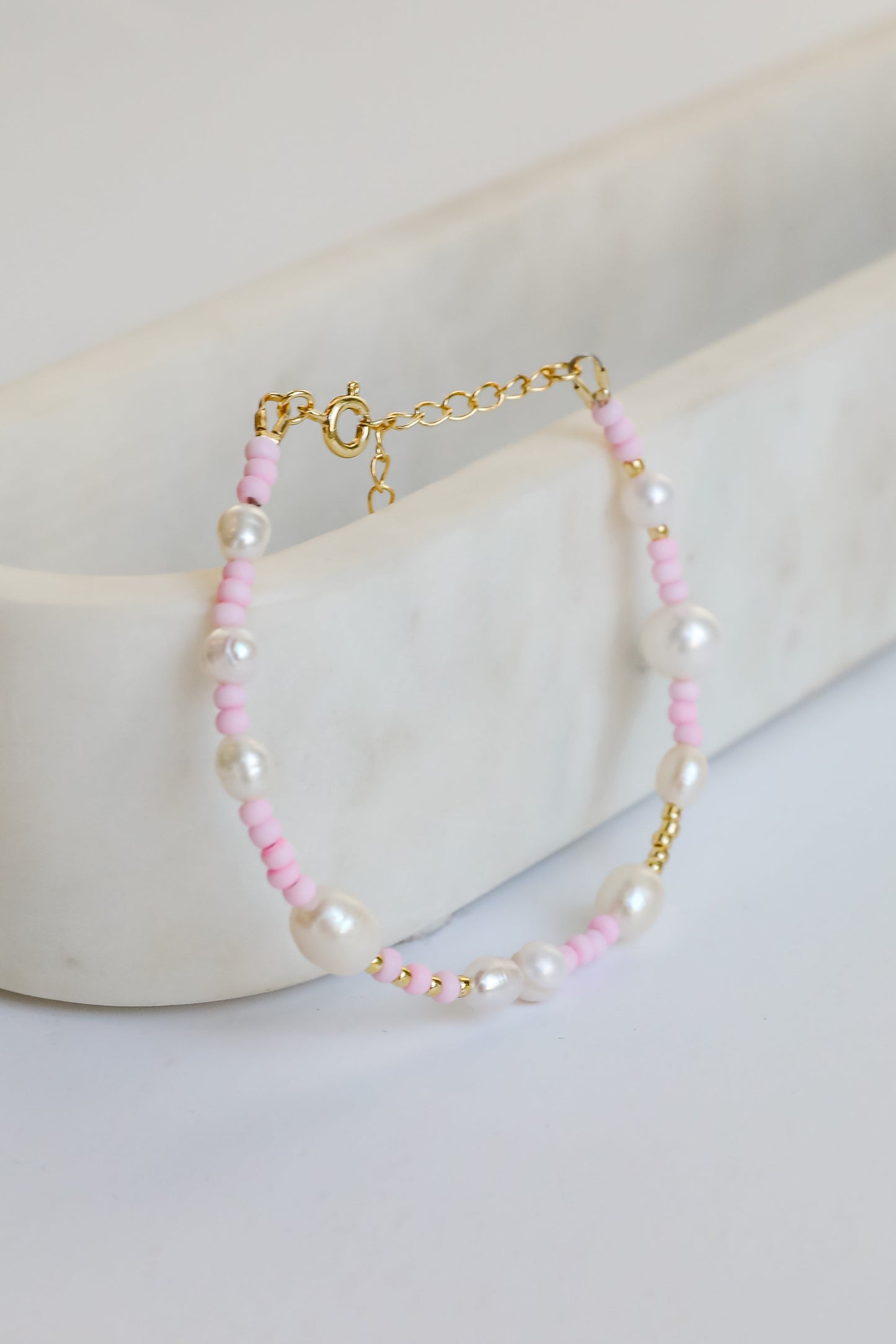 FINAL SALE - Kayla White Beaded Bracelet