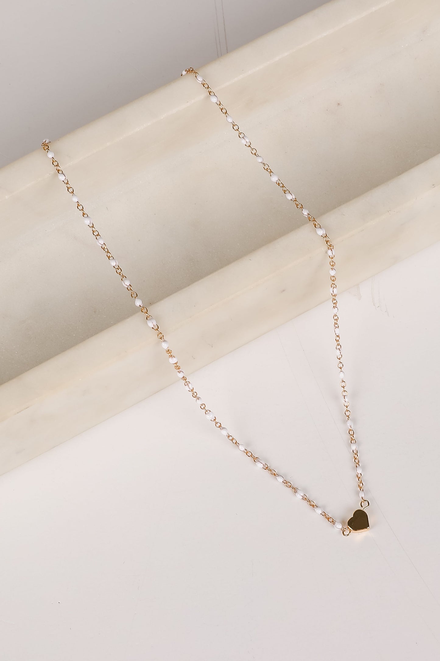 Blaire Beaded Heart Charm Necklace