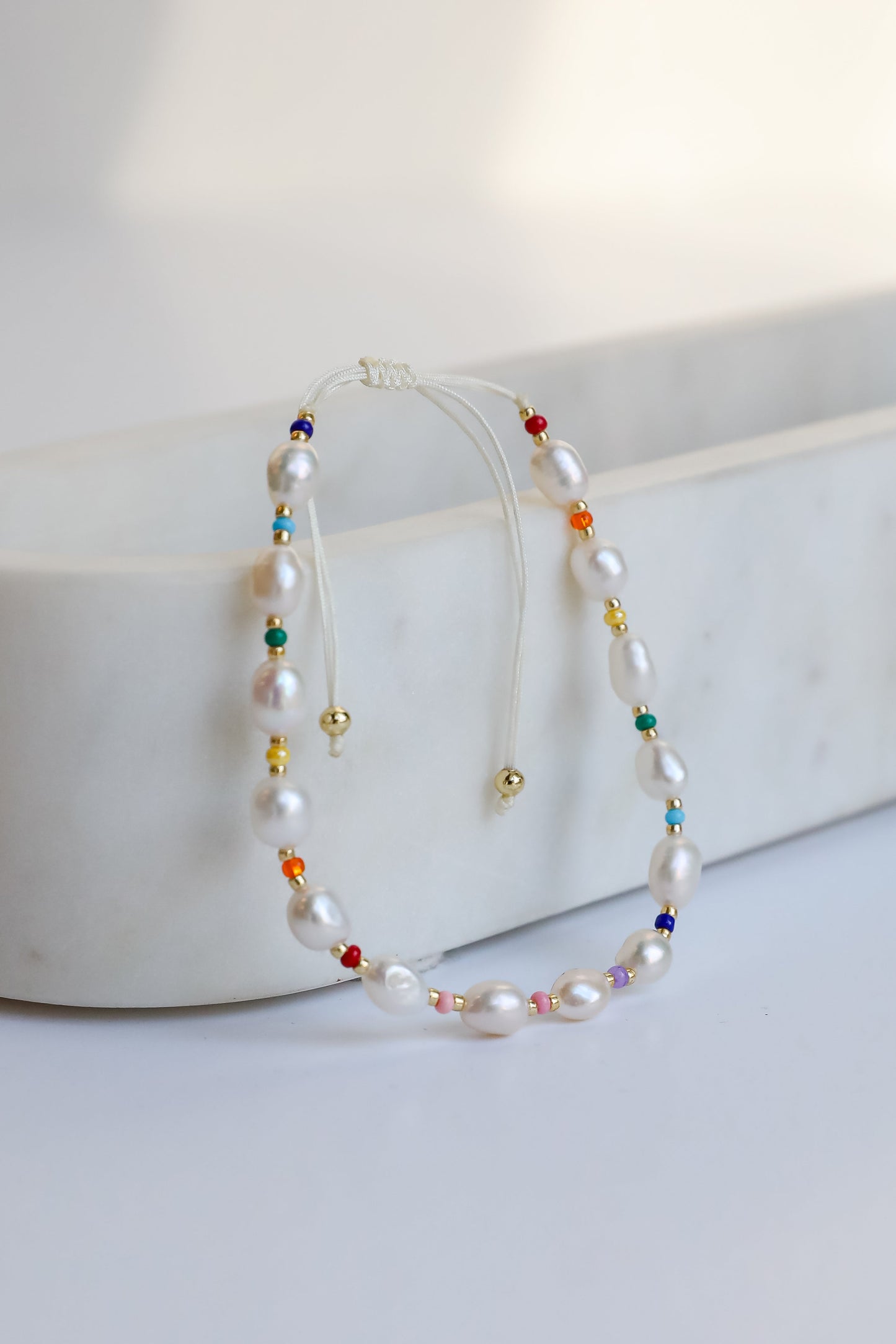 FINAL SALE - Amber White Pearl Bracelet