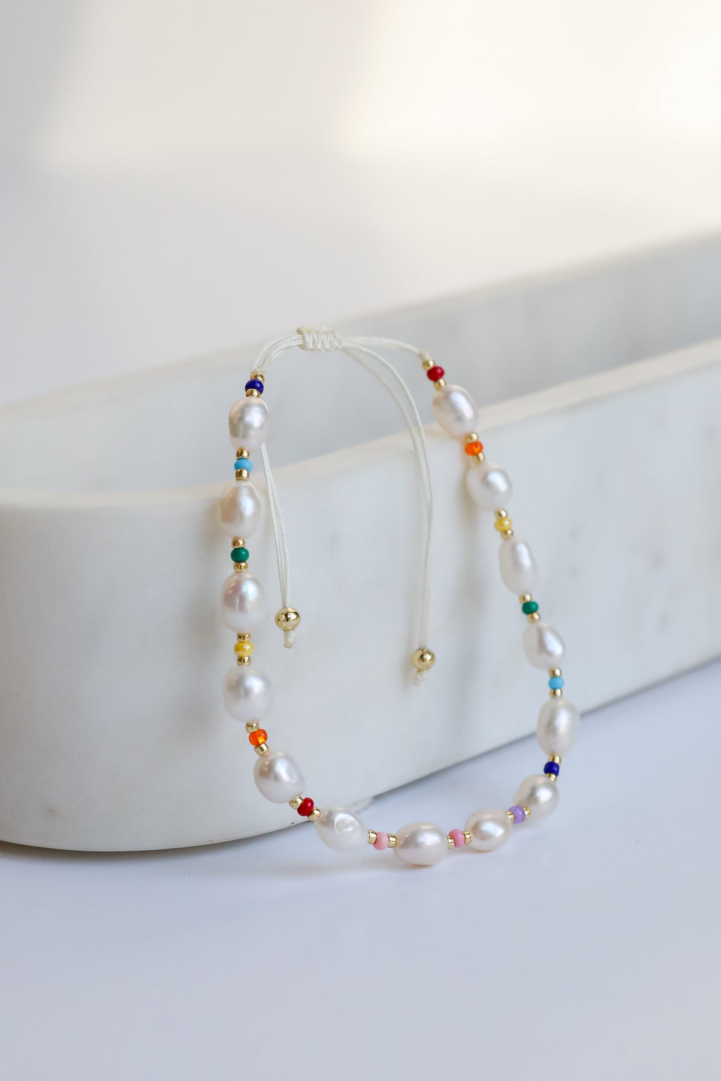 FINAL SALE - Amber White Pearl Bracelet