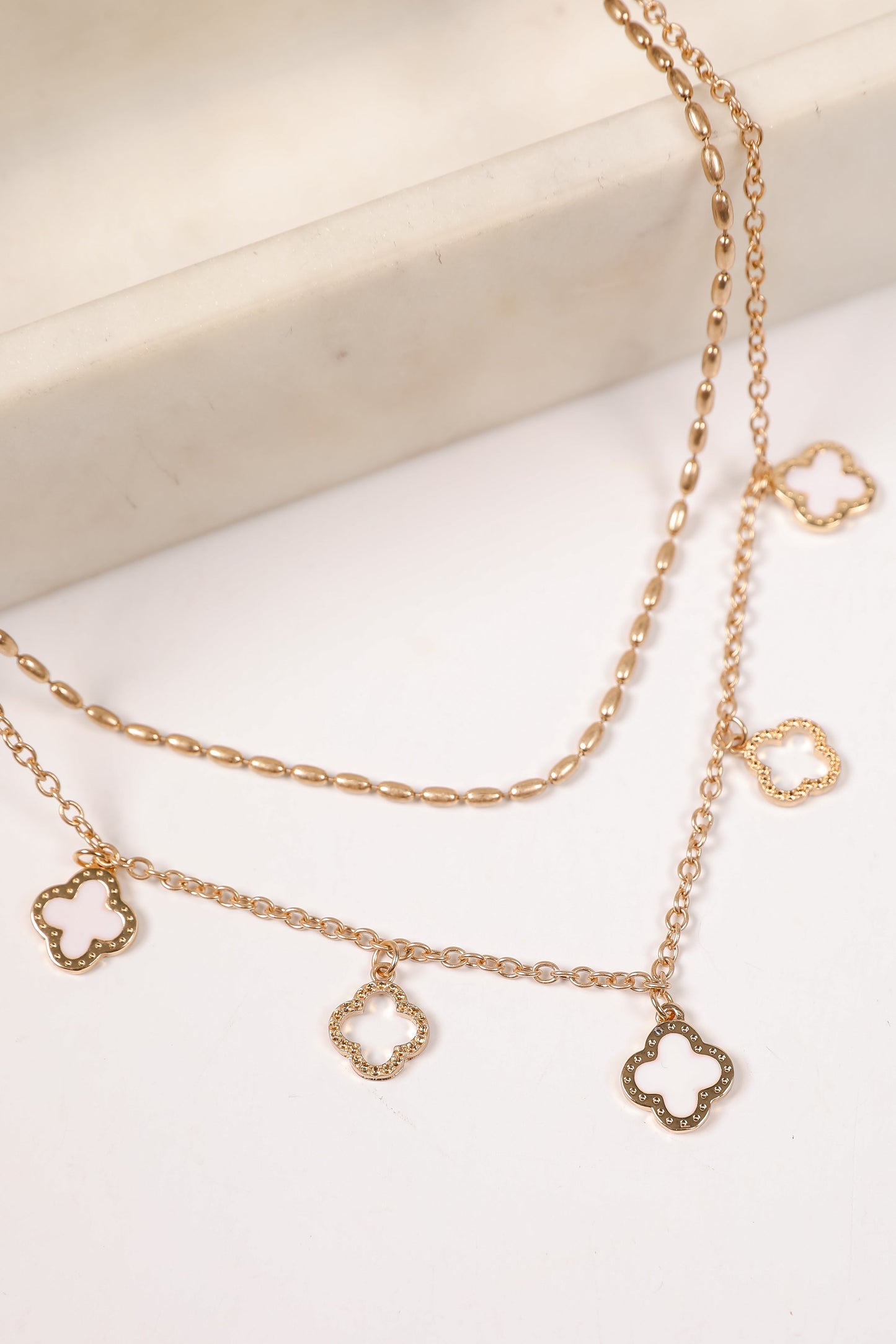 Gianna Quatrefoil Layered Chain Necklace