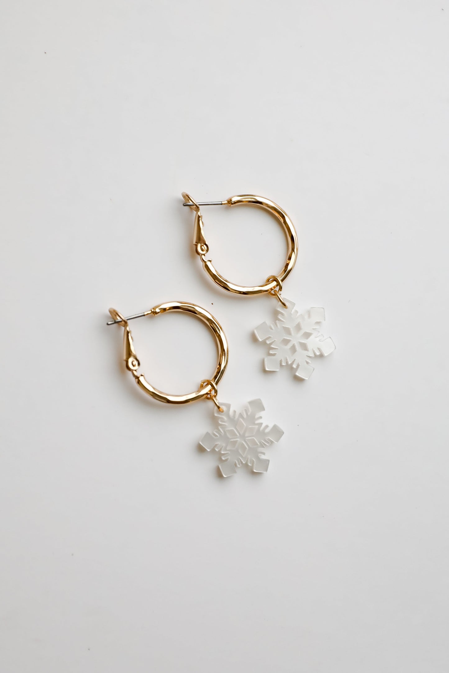 FINAL SALE - Natalie White Snowflake Drop Earrings
