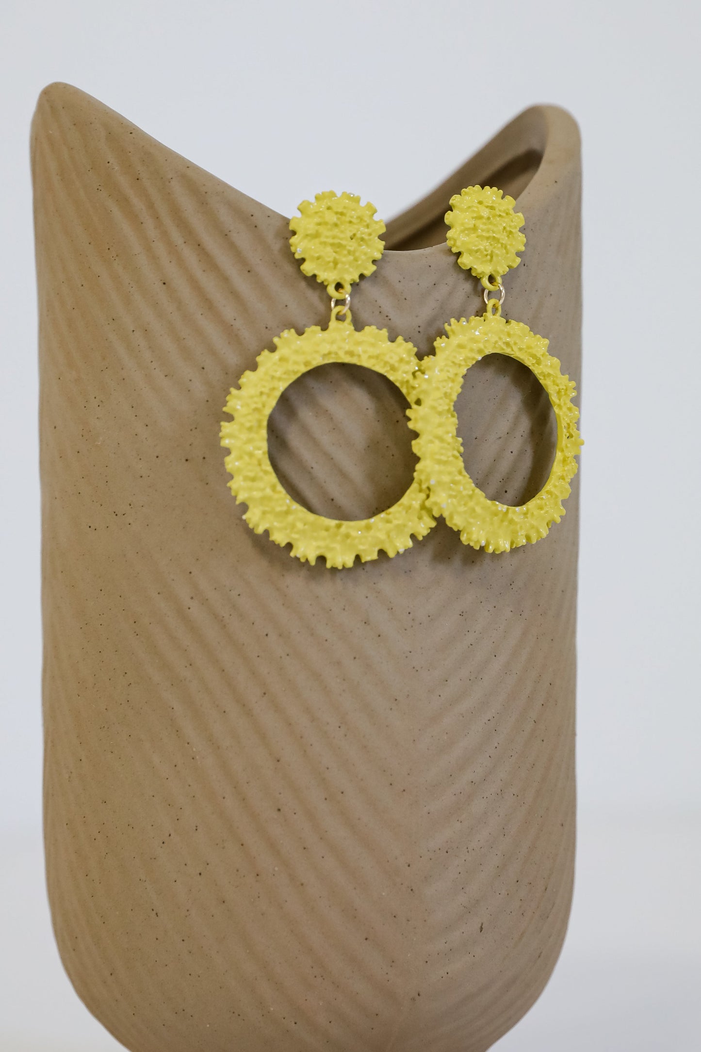 FINAL SALE - Camille Yellow Circle Drop Earrings