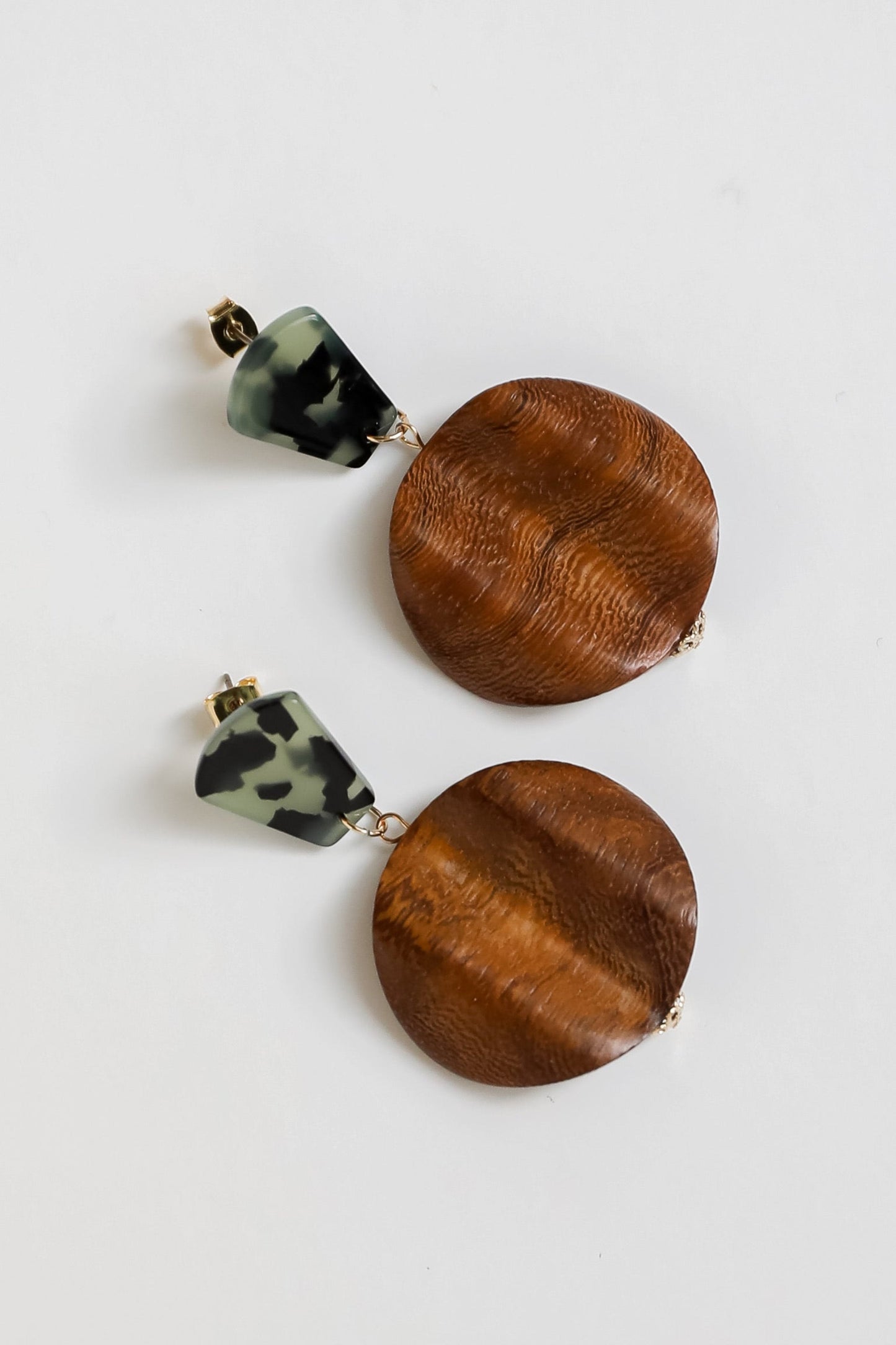 FINAL SALE - Demi Brown Wooden Circle Drop Earrings
