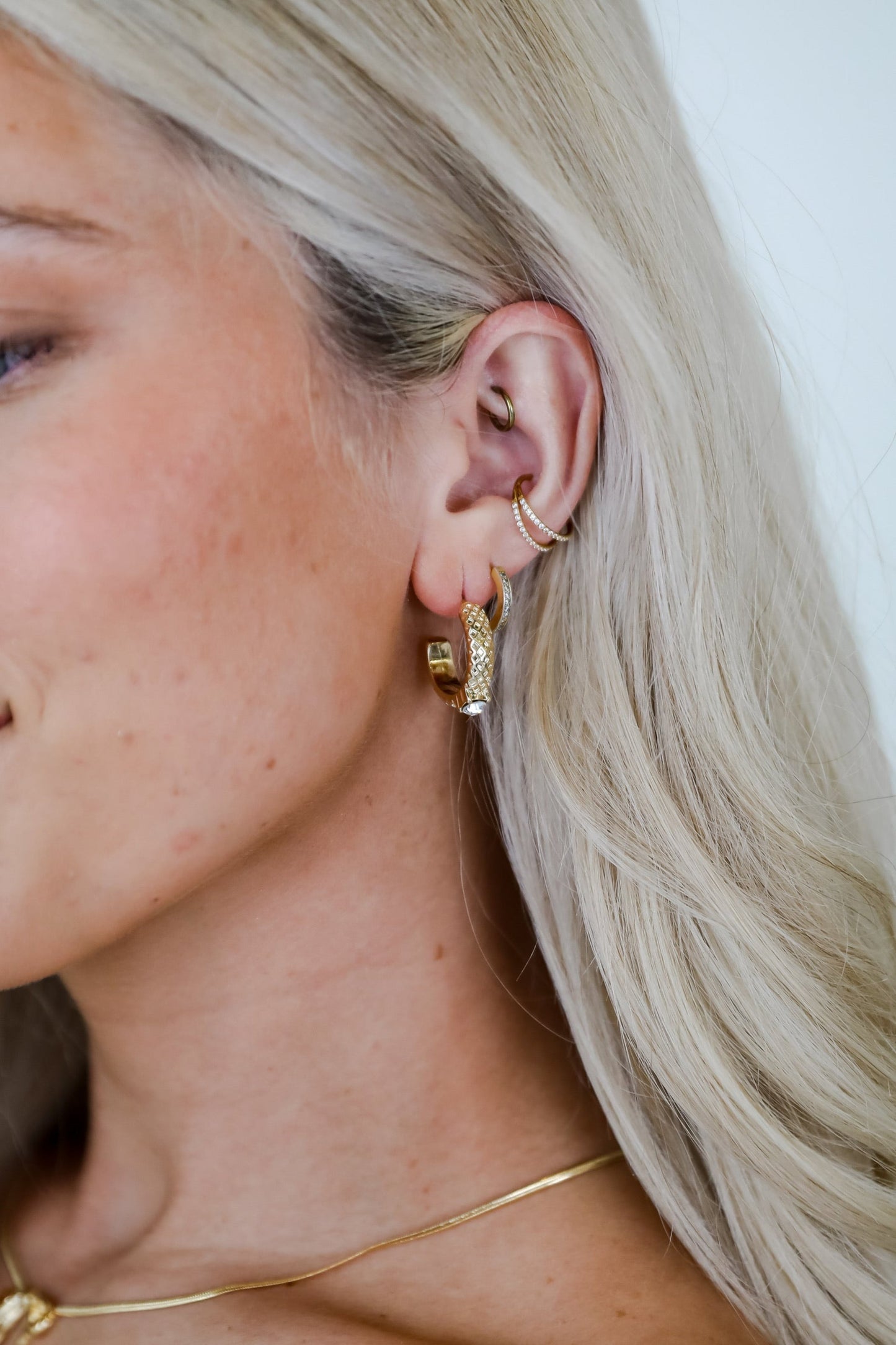 Maria Gold Rhinestone Hoop Earrings