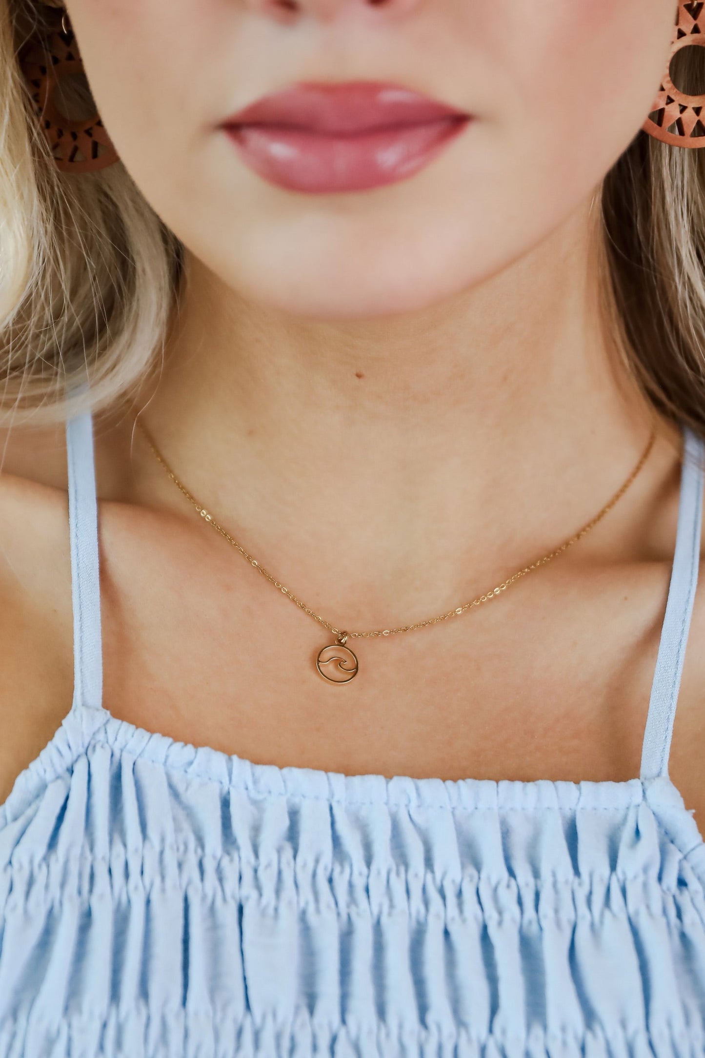 Melody Gold Wave Charm Necklace