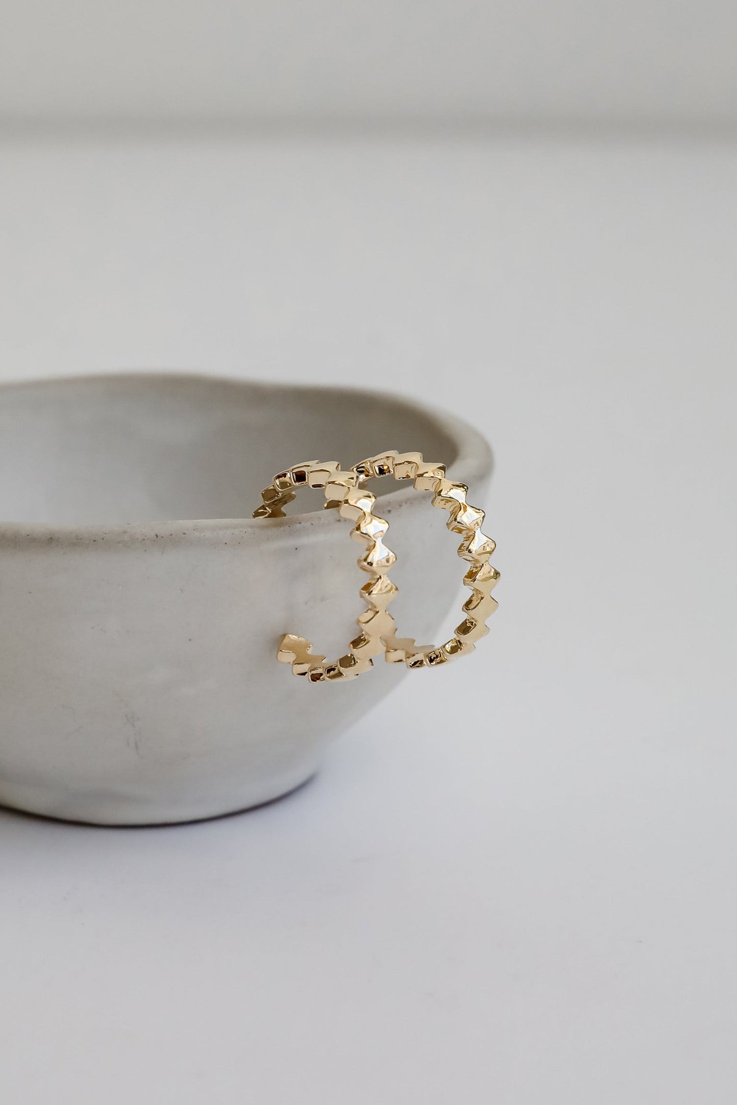 Elizabeth Gold Textured Hoop Earrings