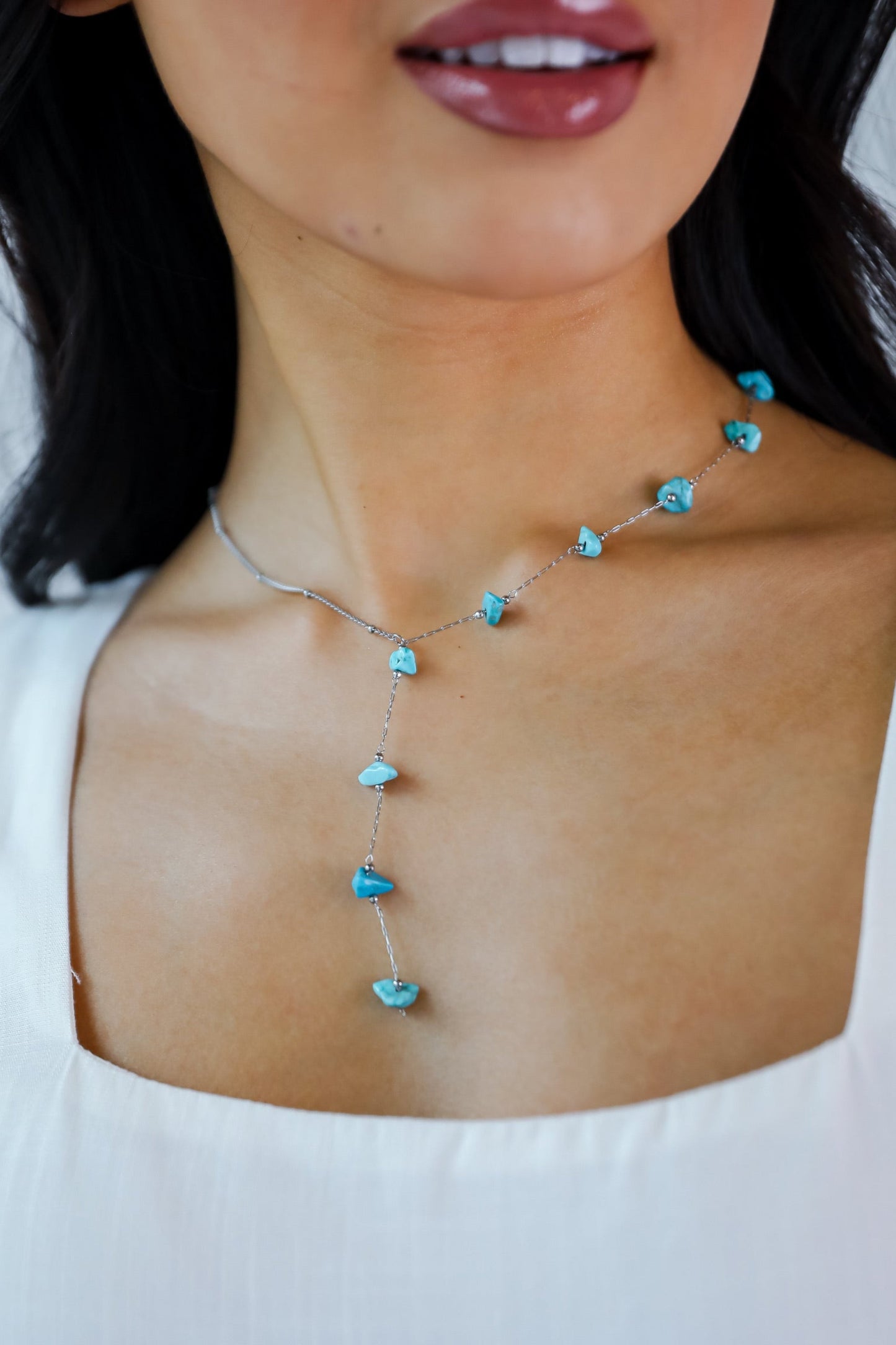 FINAL SALE - Allison Silver Stone Charm Necklace