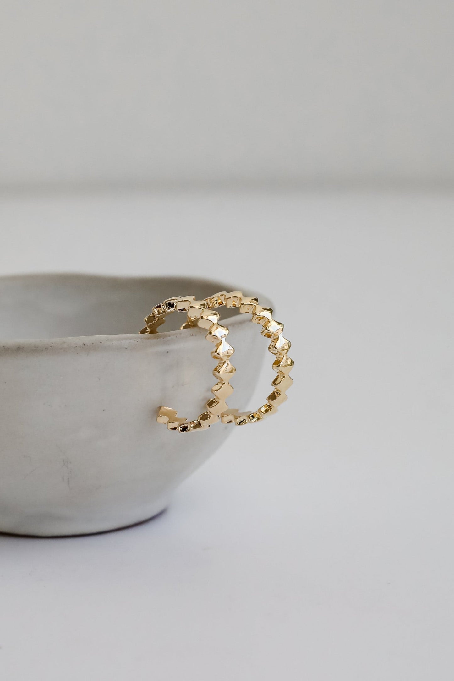 Elizabeth Gold Textured Hoop Earrings
