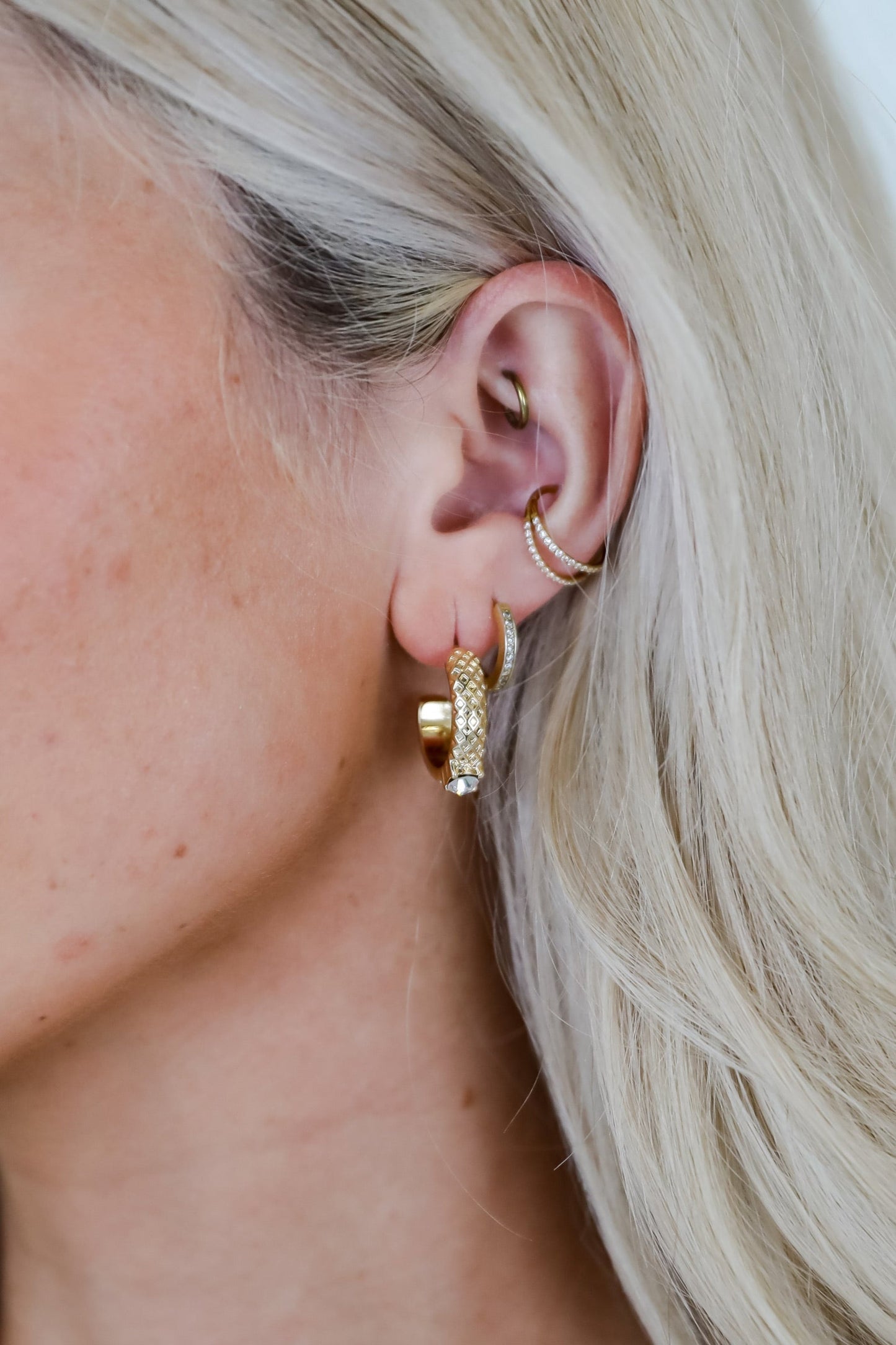 Maria Gold Rhinestone Hoop Earrings